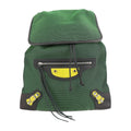 Balenciaga Black Green Nylon Canvas Leather Backpack