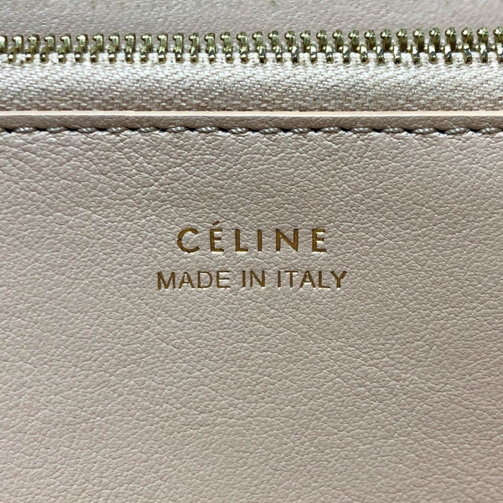 Celine Beige Leather Long Wallet (Bi-Fold)