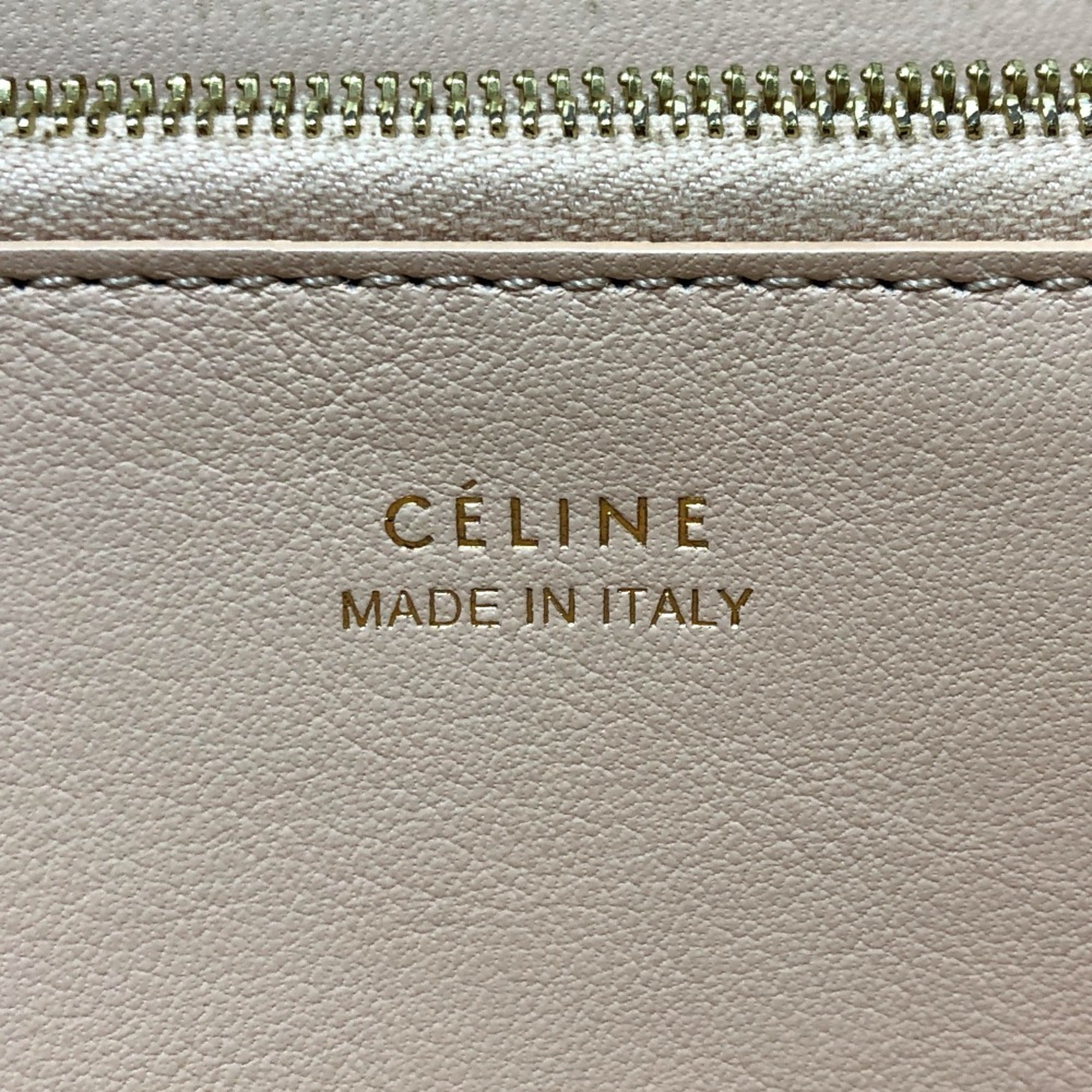 Celine Beige Leather Long Wallet (Bi-Fold)