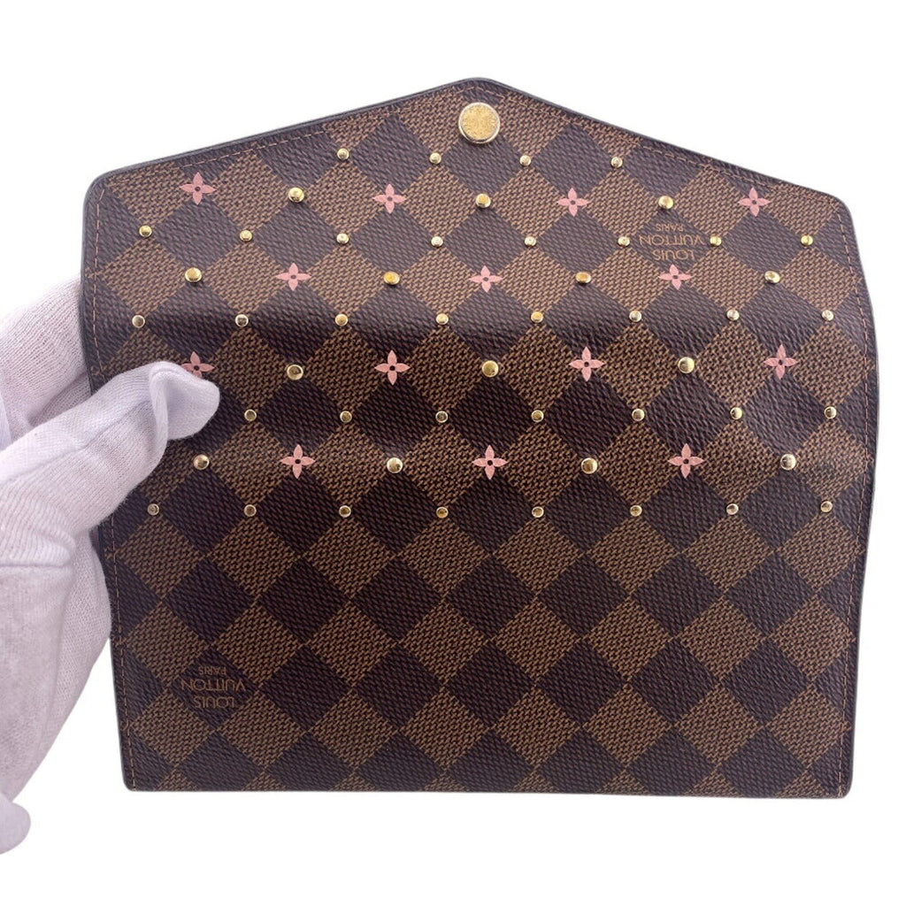 Louis Vuitton Damier Brown Rose Ballerine Leather Long Wallet