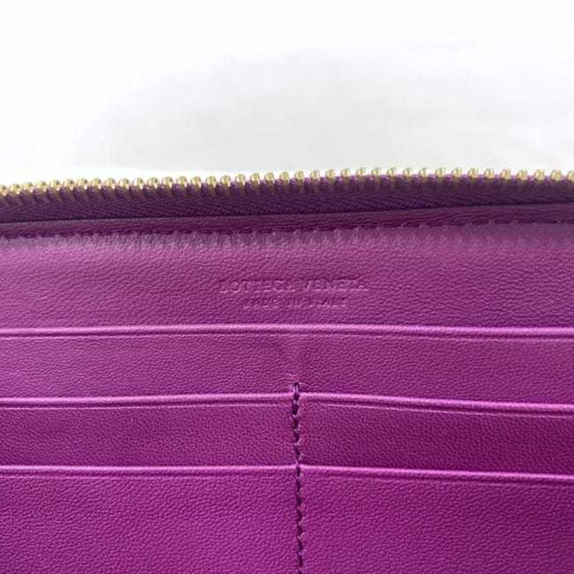 Bottega Veneta Purple Leather Long Wallet (Bi-Fold)