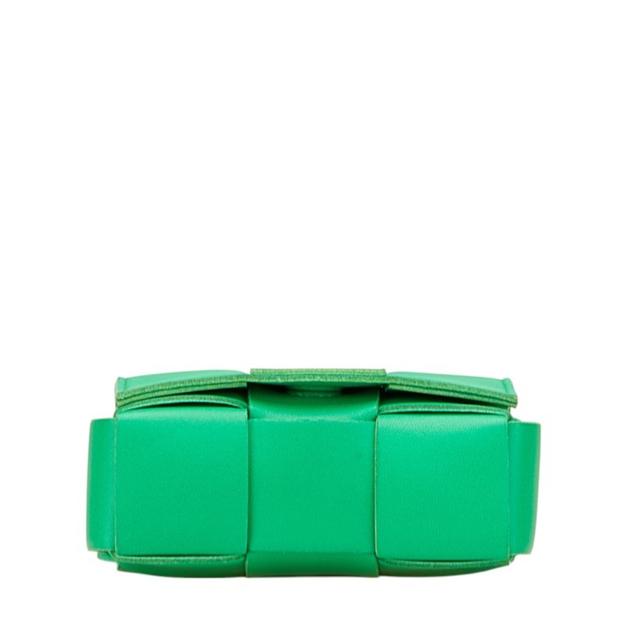 Bottega Veneta Green Leather Shoulder Bag