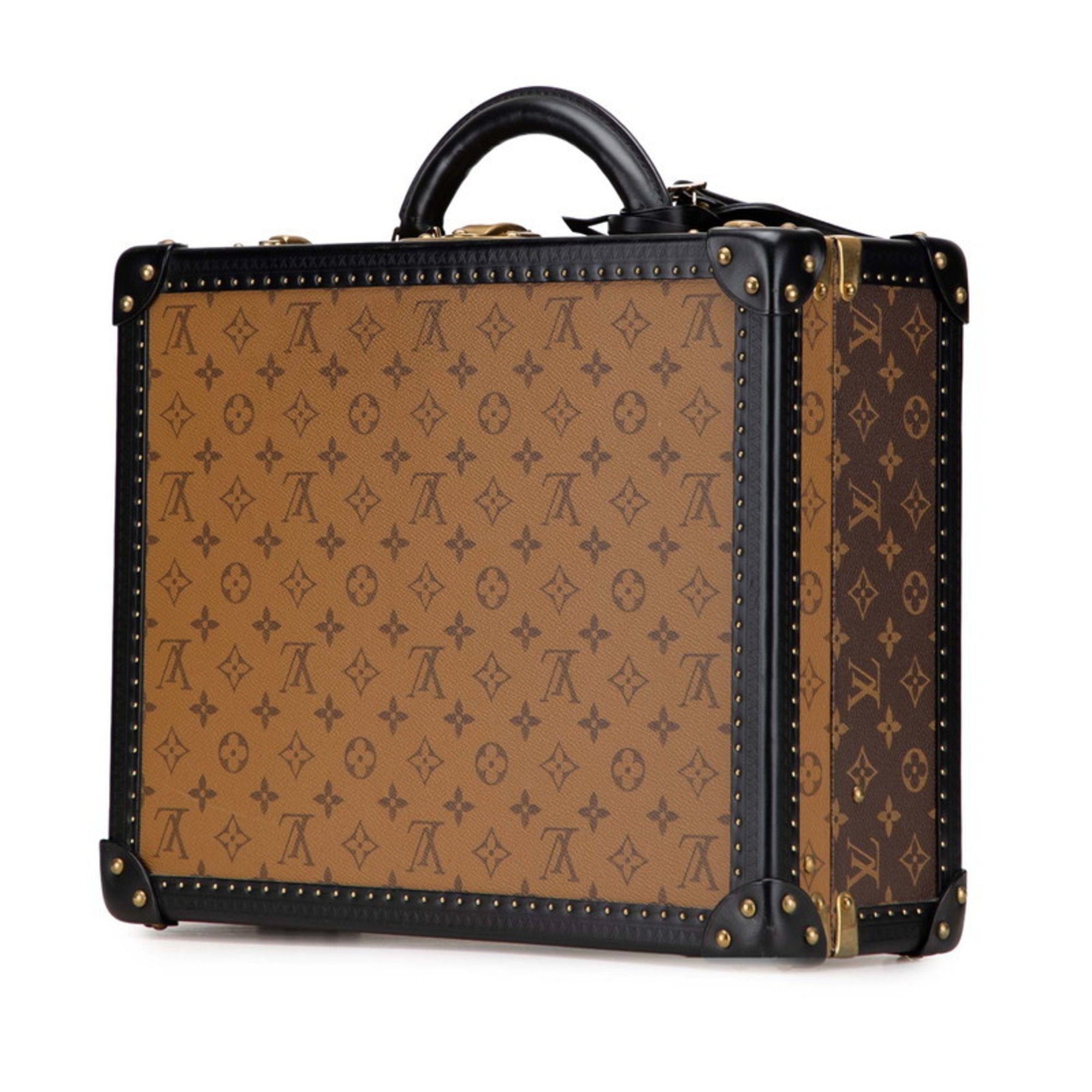 Louis Vuitton Monogram Reverse Black Brown Monogram Reverse Pvc Leather Attaché Case Briefcase
