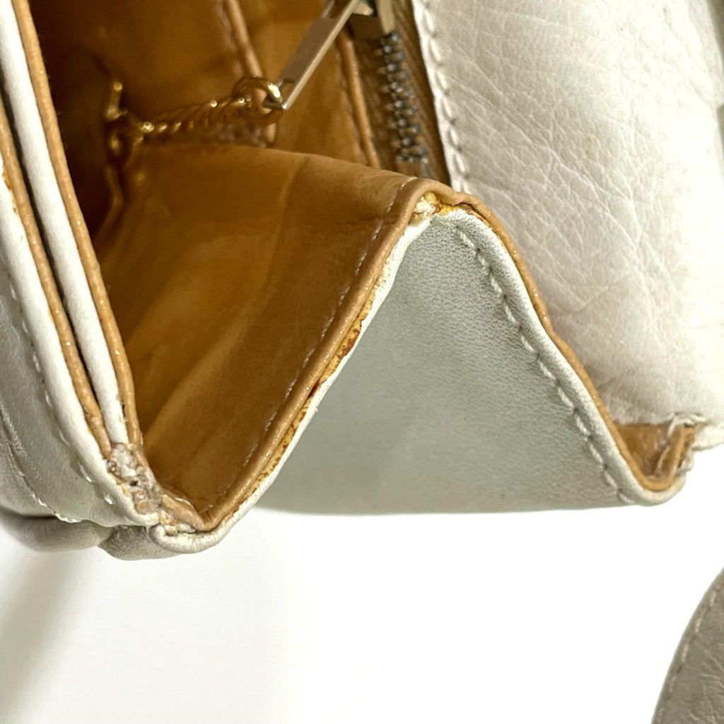 Celine White Leather Shoulder Bag