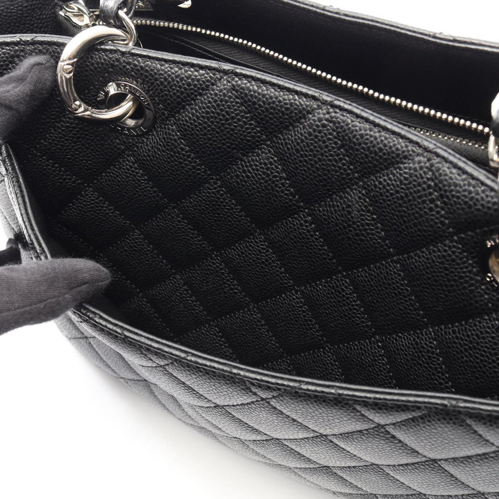 Chanel Black Grained Calfskin Handbag Tote Bag
