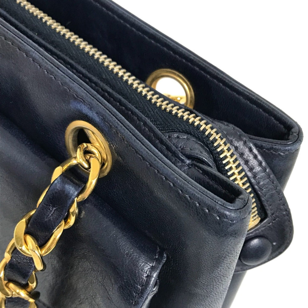 Chanel Navy Leather Shoulder Bag