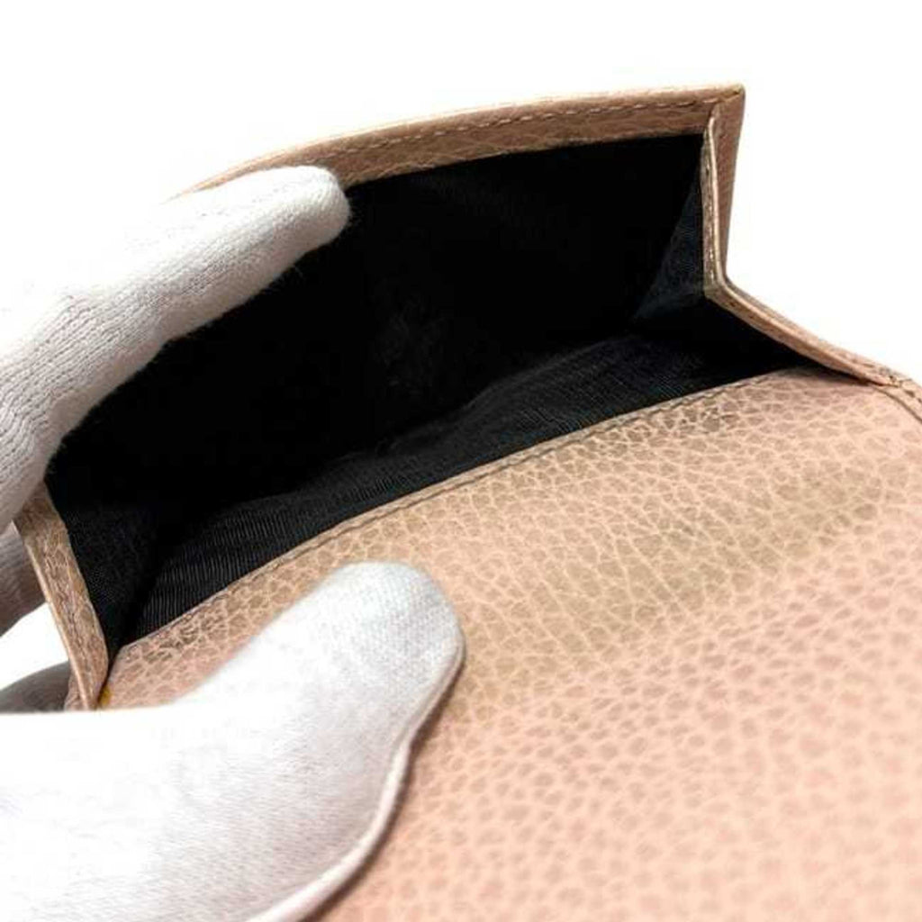 Gucci Pink Beige Leather Wallet (Tri-Fold) (Pre-Owned)