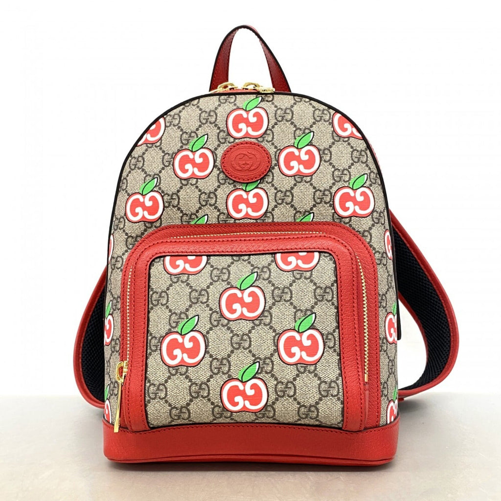 Gucci Beige Red Color Pvc Backpack (Pre-Owned)