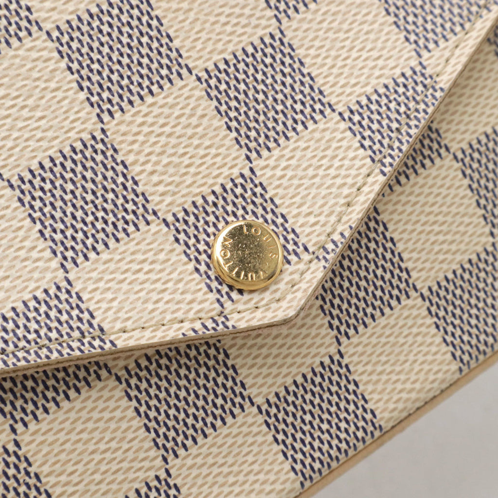 Louis Vuitton Ivory Damier Azur Clutch Bag Pochette Shoulder Bag