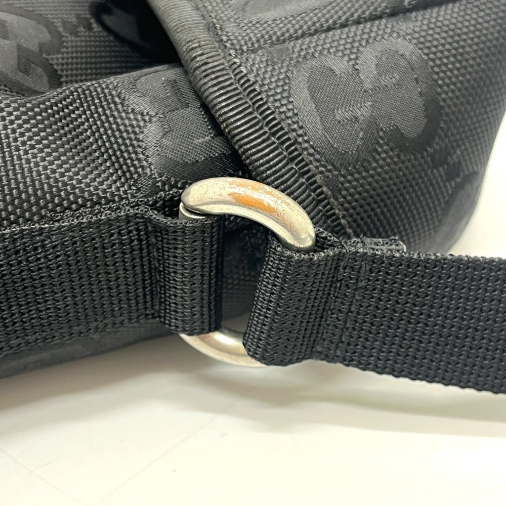 Gucci Black Nylon Leather Handbag Shoulder Bag (Pre-Owned)