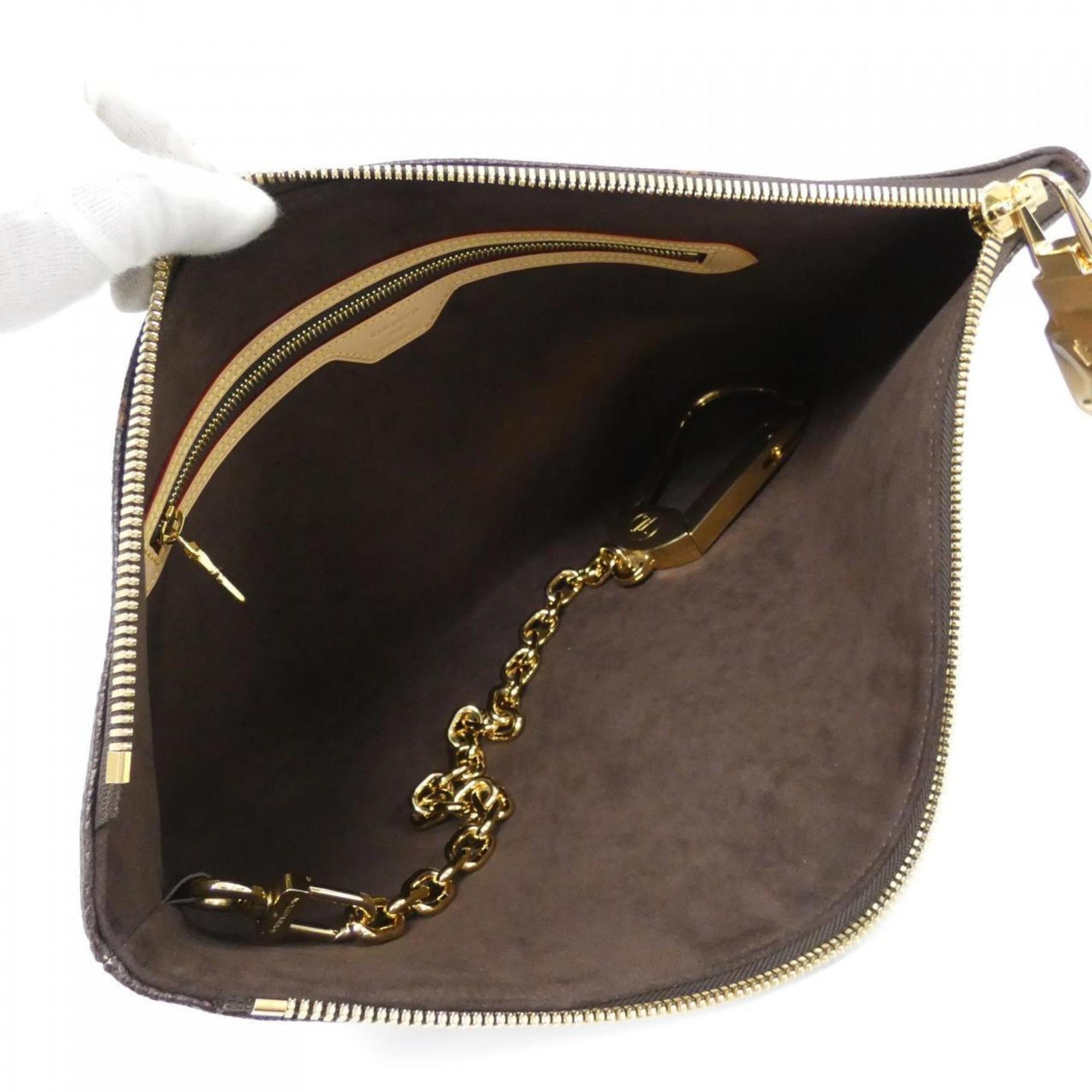 Louis Vuitton Marron Coated Canvas Handbag Pochette
