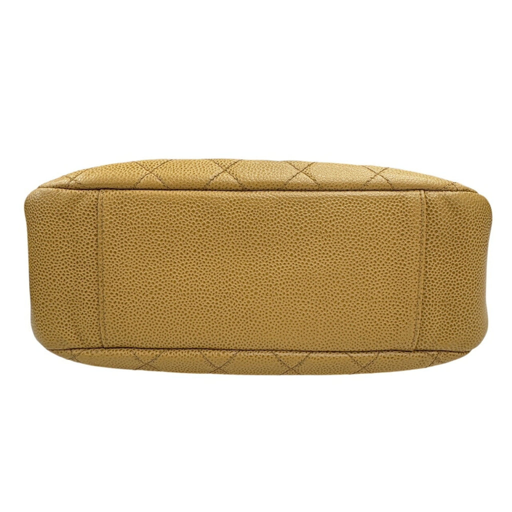 Chanel Beige Grained Calfskin Shoulder Bag