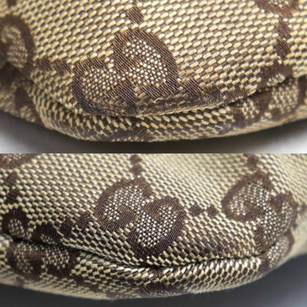 Gucci Beige Brown Gg Canvas Leather Fanny Pack (Pre-Owned)