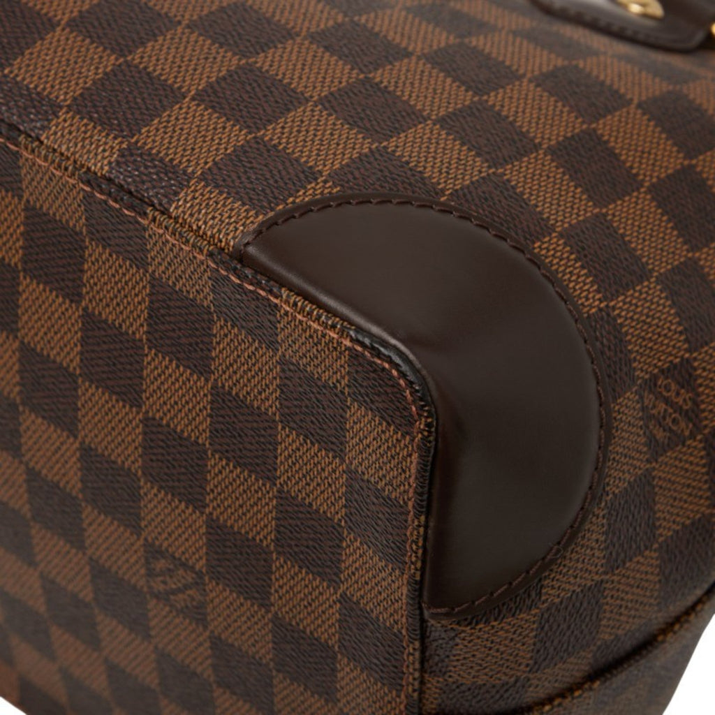 Louis Vuitton Damier Brown Damier Canvas Ebene Leather Handbag Tote Bag
