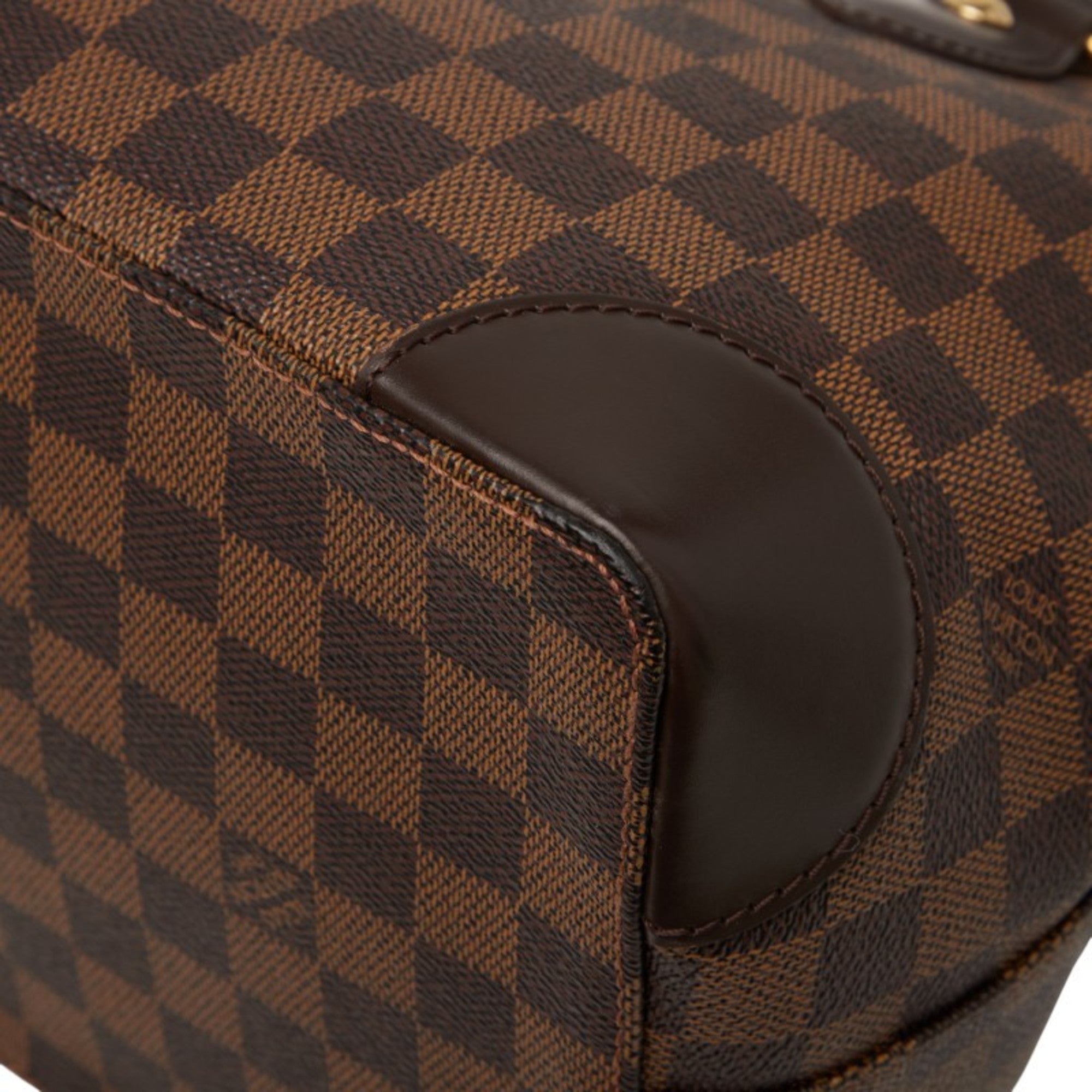 Louis Vuitton Damier Brown Damier Canvas Ebene Leather Handbag Tote Bag