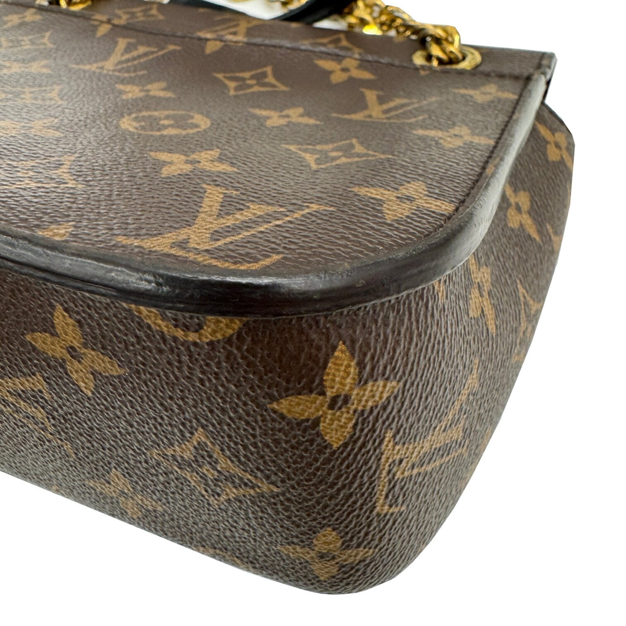 Louis Vuitton Monogram Black Brown Monogram Leather Shoulder Bag
