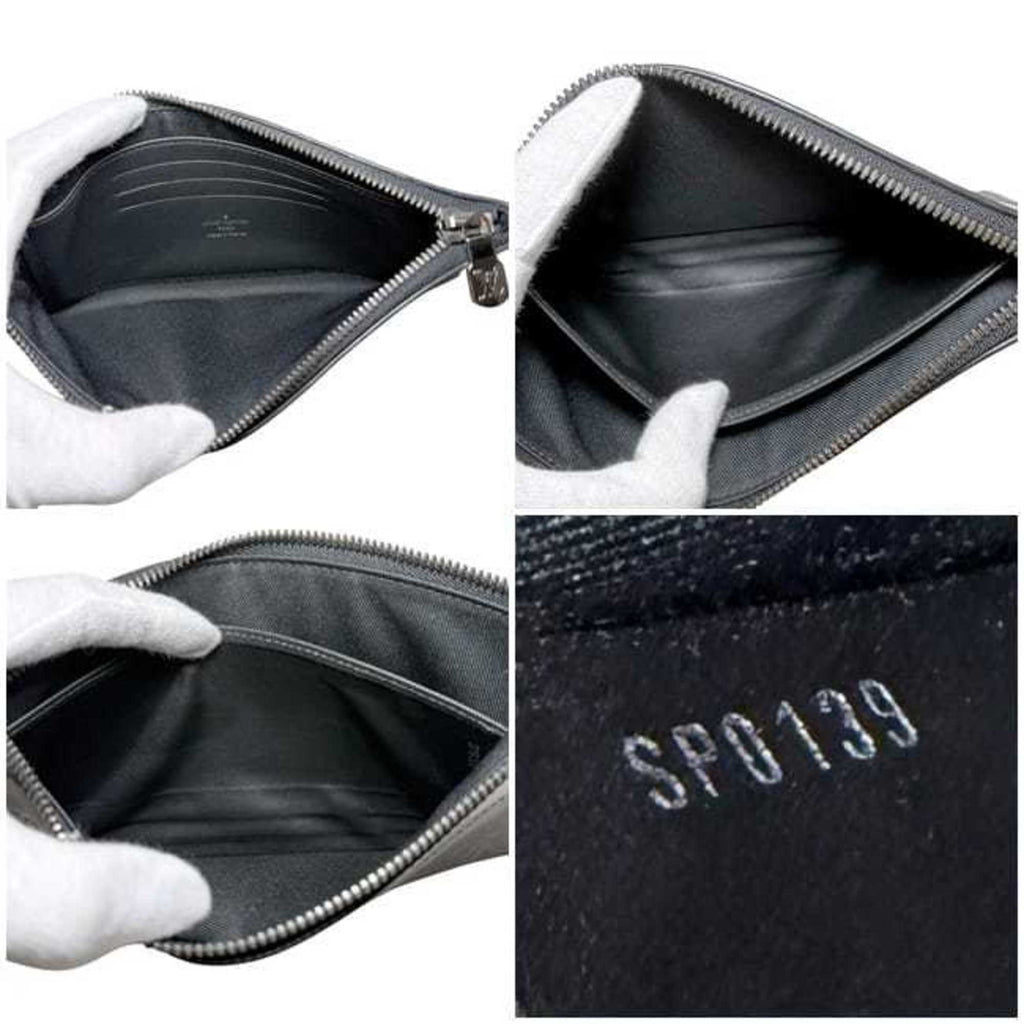 Louis Vuitton Black Monogram Eclipse Monogram Eclipse Leather Pochette Pouch