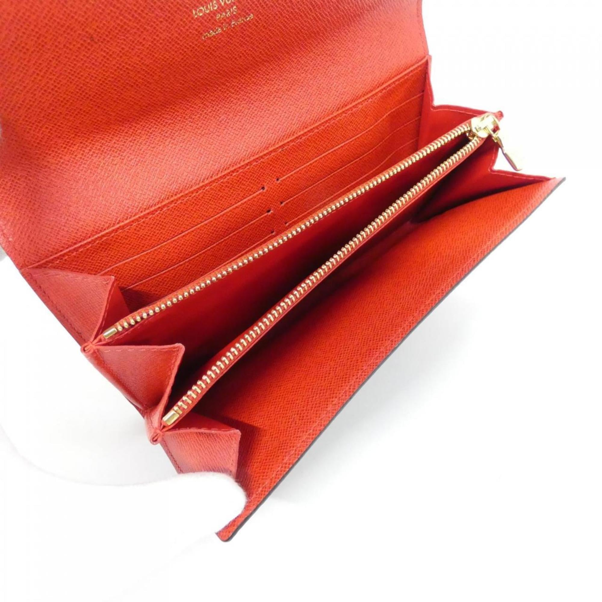 Louis Vuitton Marron Red Color Coated Canvas Long Wallet