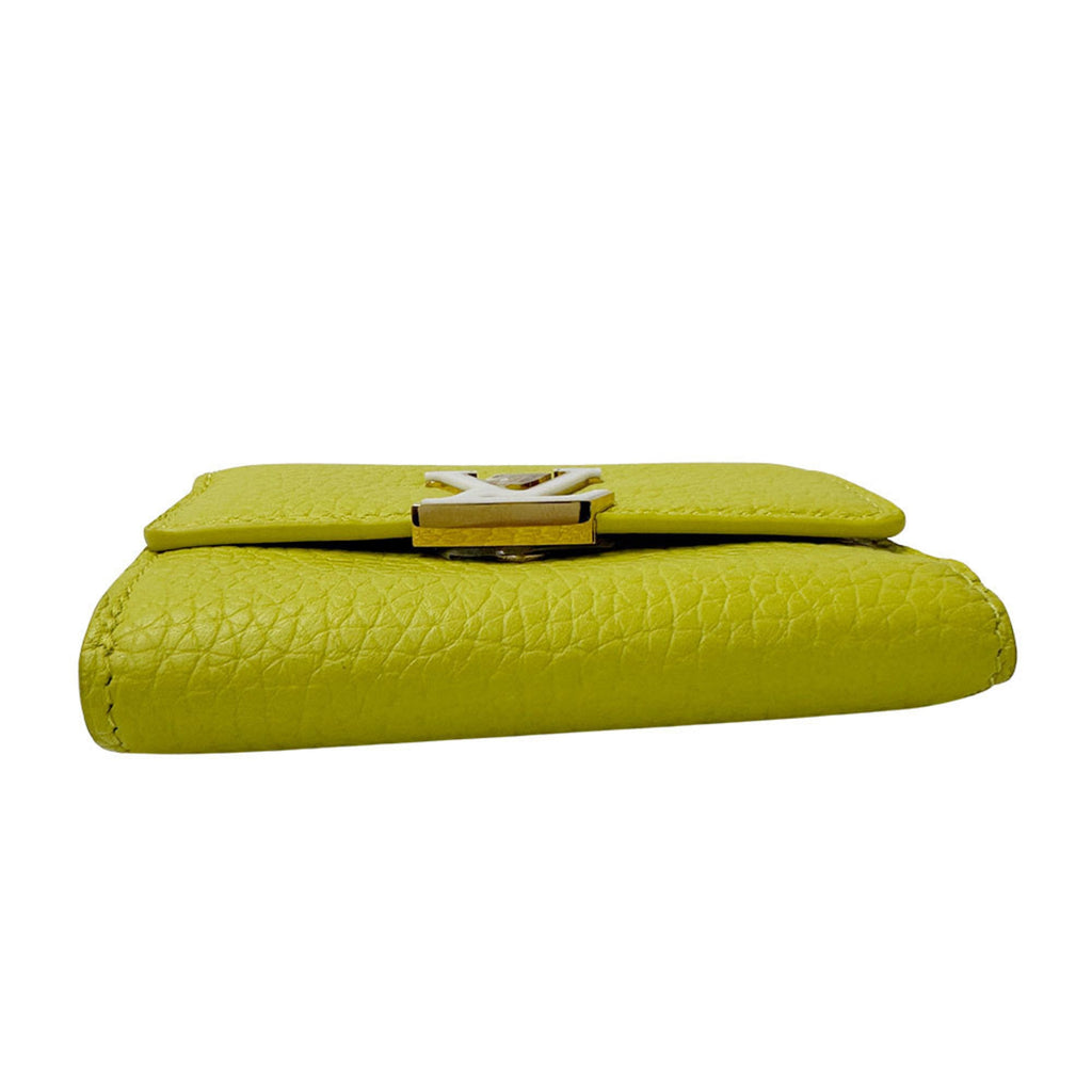 Louis Vuitton Taurillon Yellow Leather Wallet (Tri-Fold)