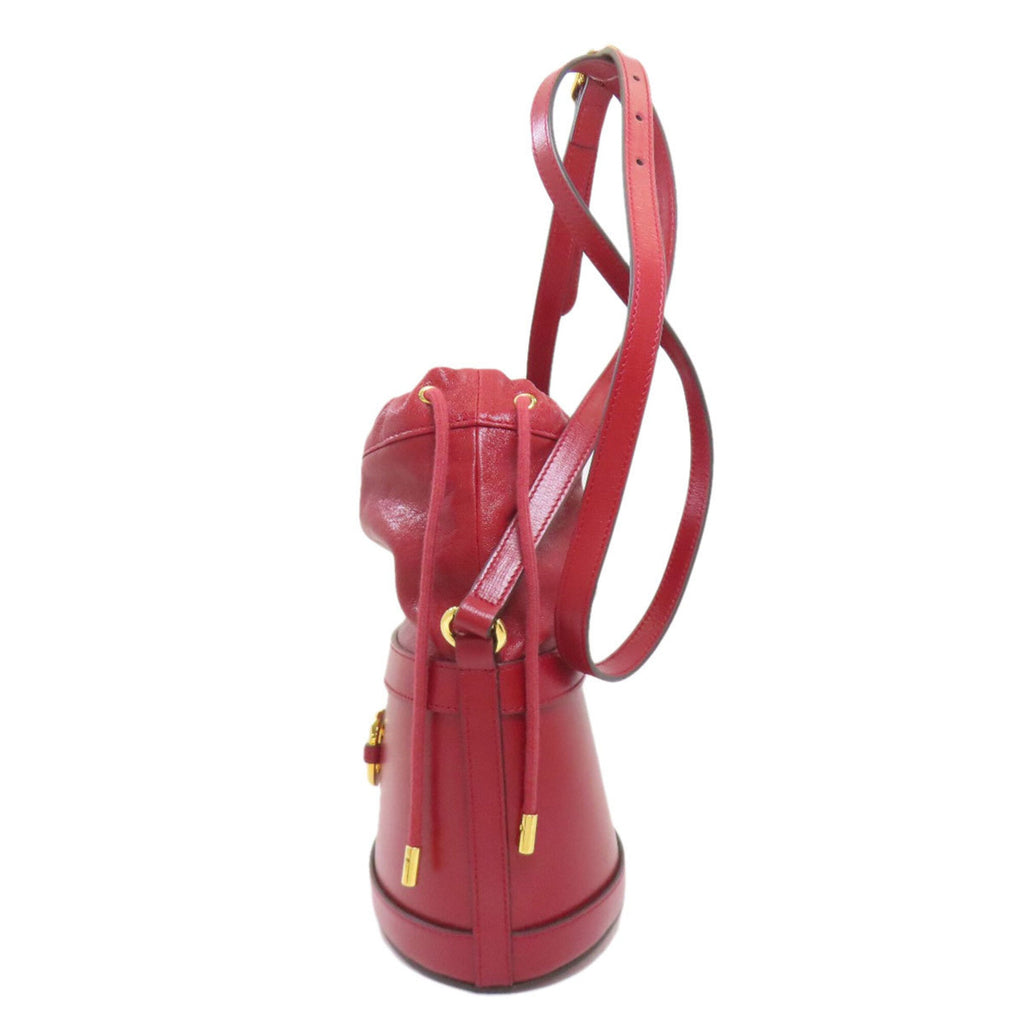 Gucci Red Color Leather Shoulder Bag (Pre-Owned)