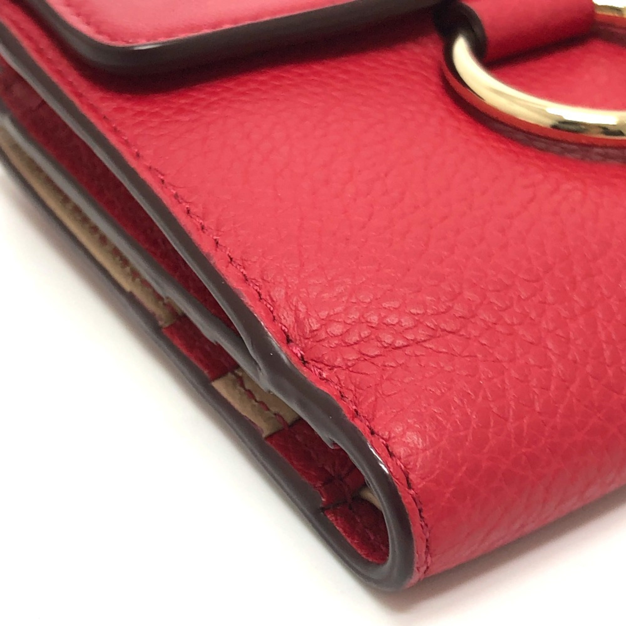 Chloé Red Leather Wallet (Bi-Fold) (Pre-Owned)