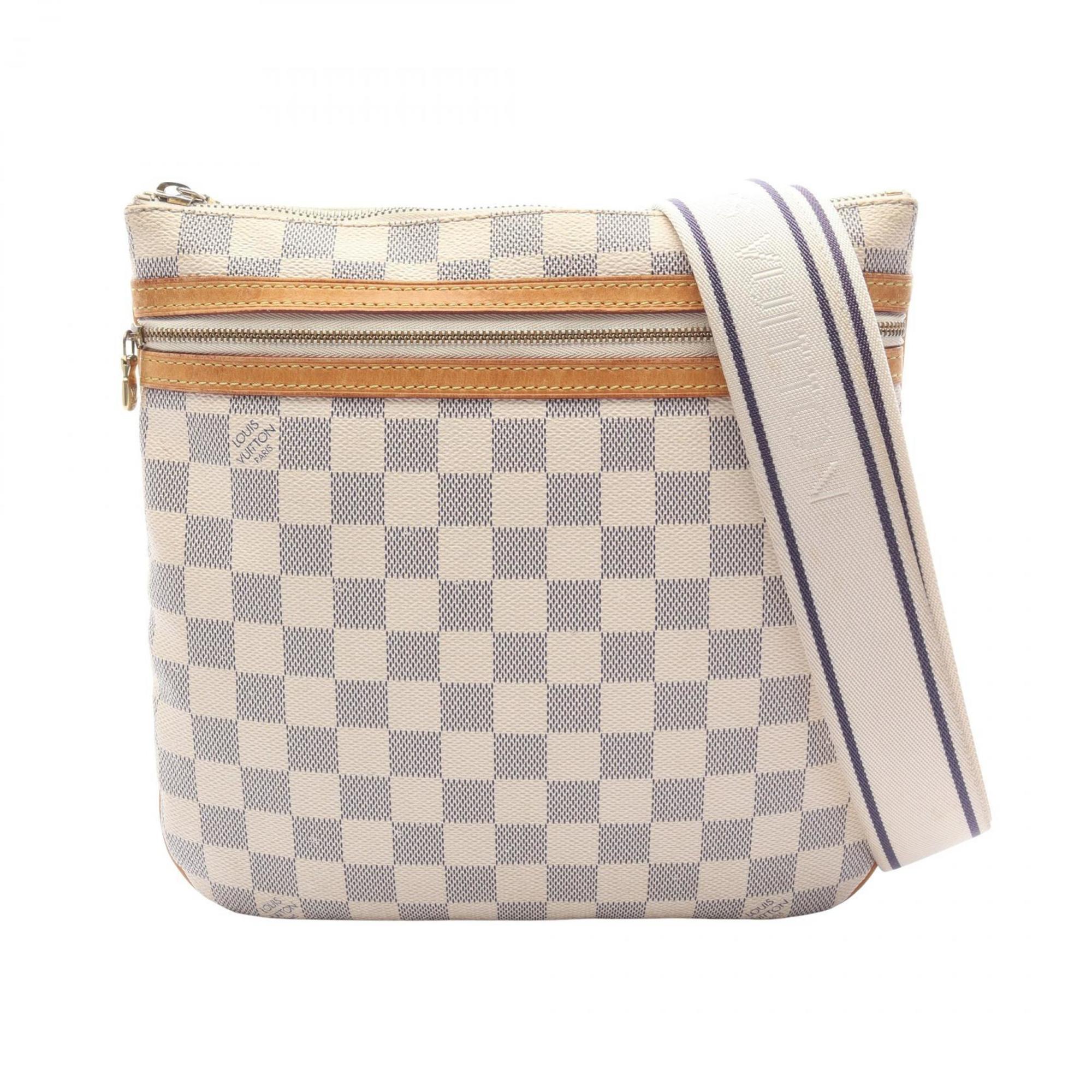 Louis Vuitton White Coated Canvas Leather Shoulder Bag