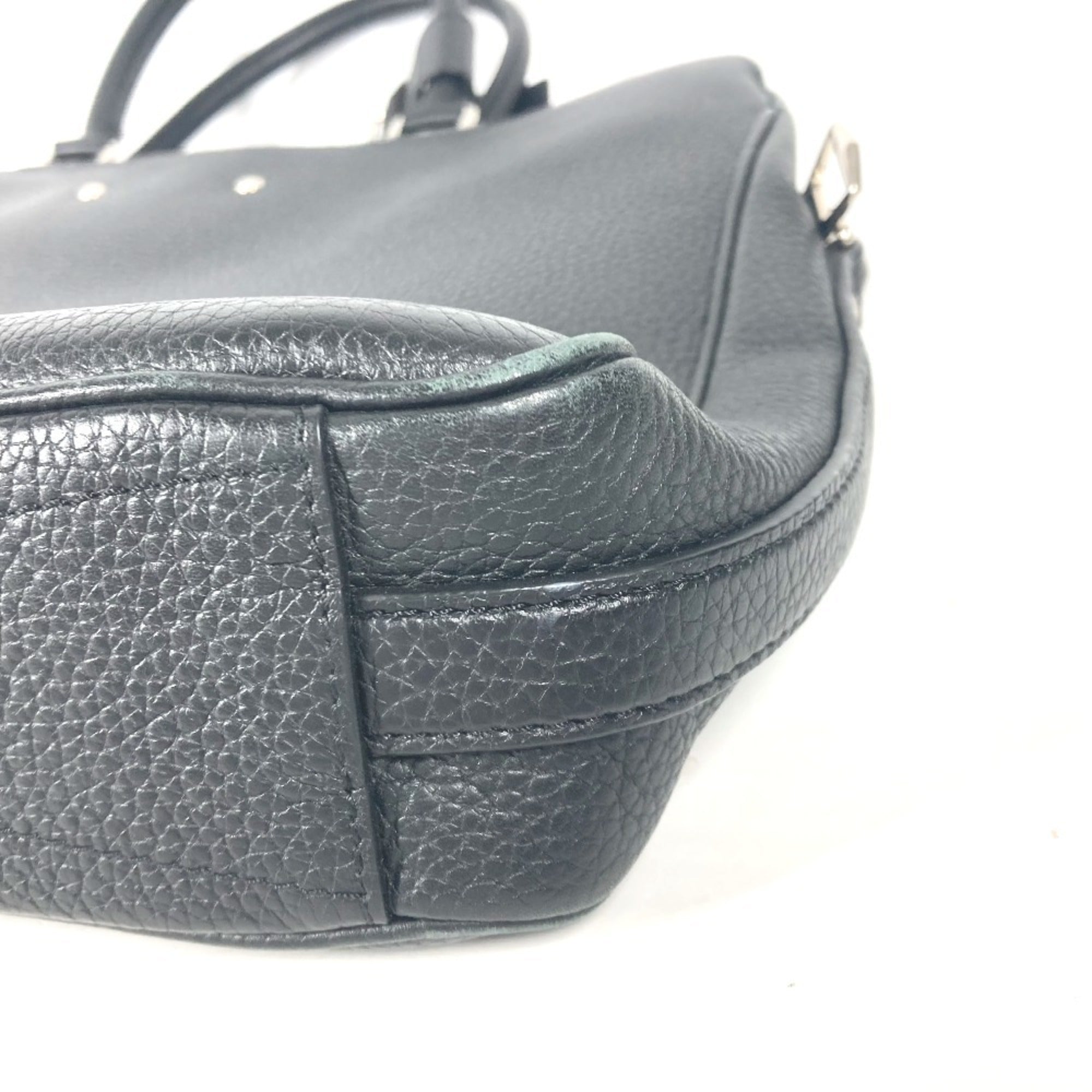 Louis Vuitton Black Leather Briefcase Handbag Tote Bag