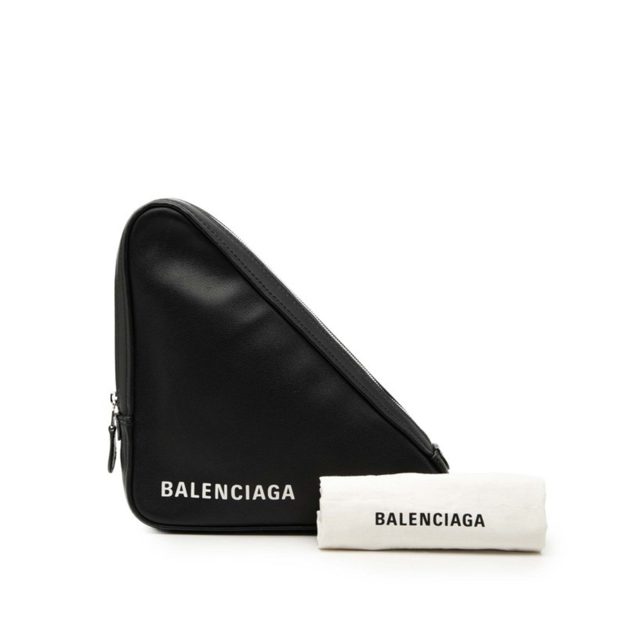 Balenciaga Black Leather Clutch