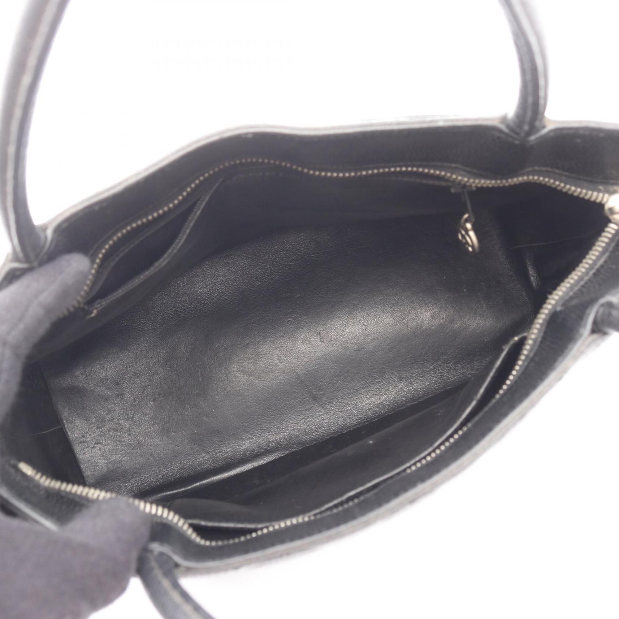Chanel Black Grained Calfskin Handbag Tote Bag