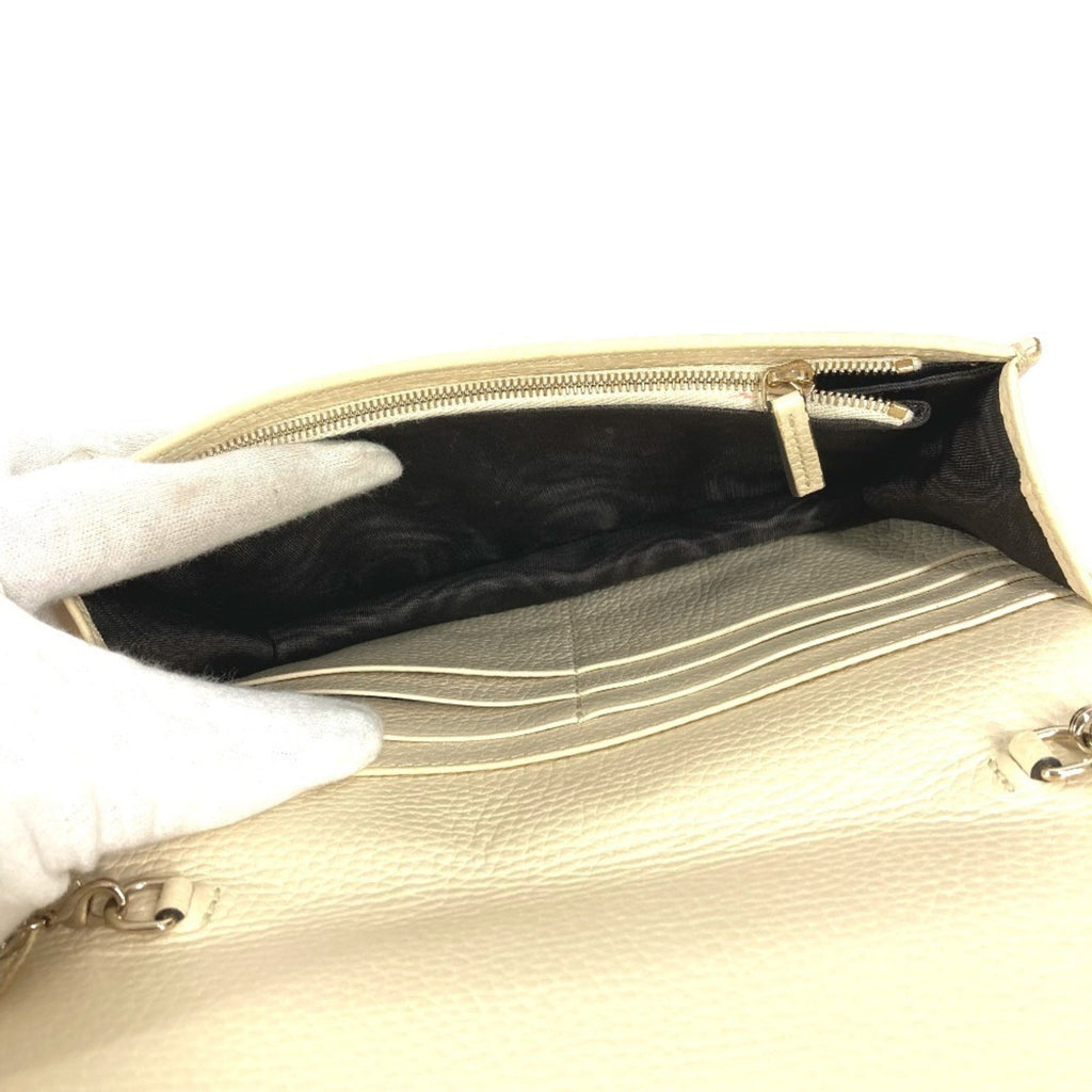 Gucci Ivory Leather Chain/Shoulder Wallet (Pre-Owned)