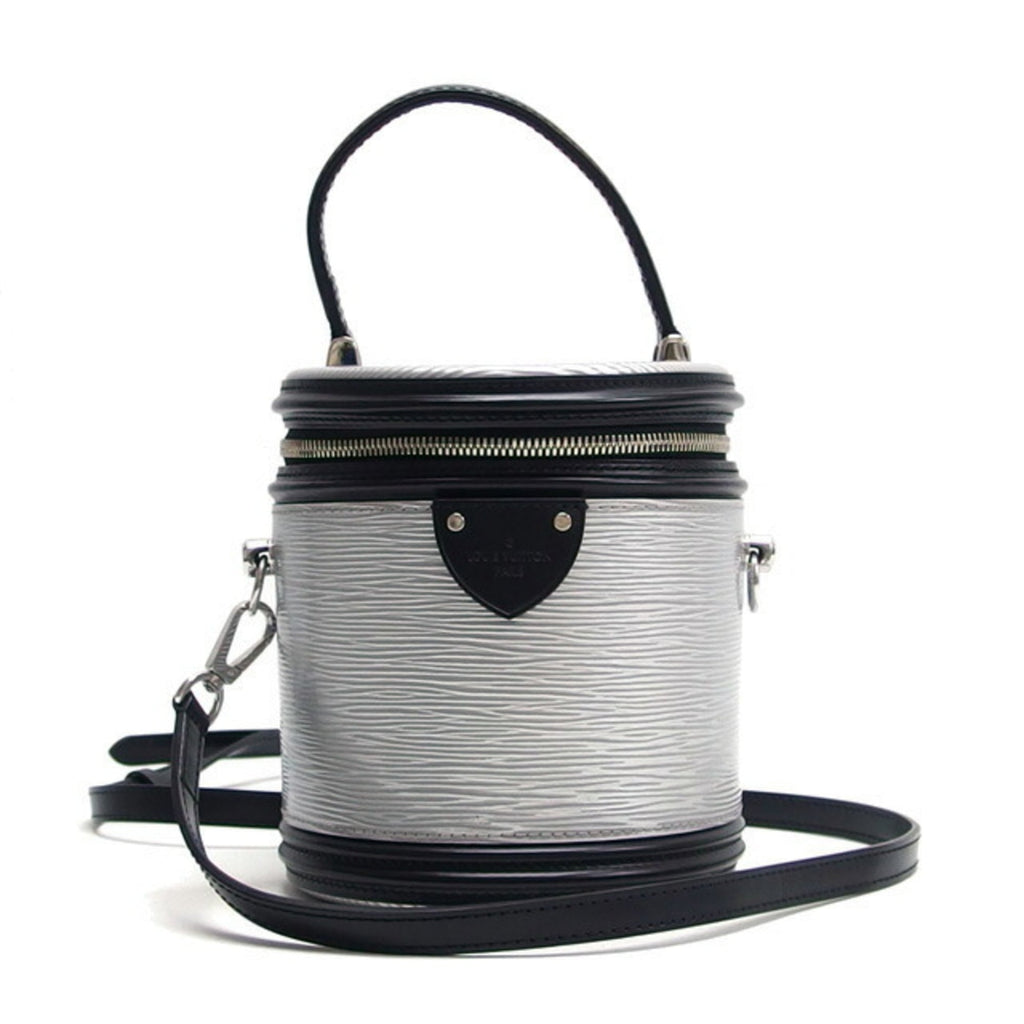 Louis Vuitton Noir Silver Epi Leather Leather Handbag Shoulder Bag Vanity Bag