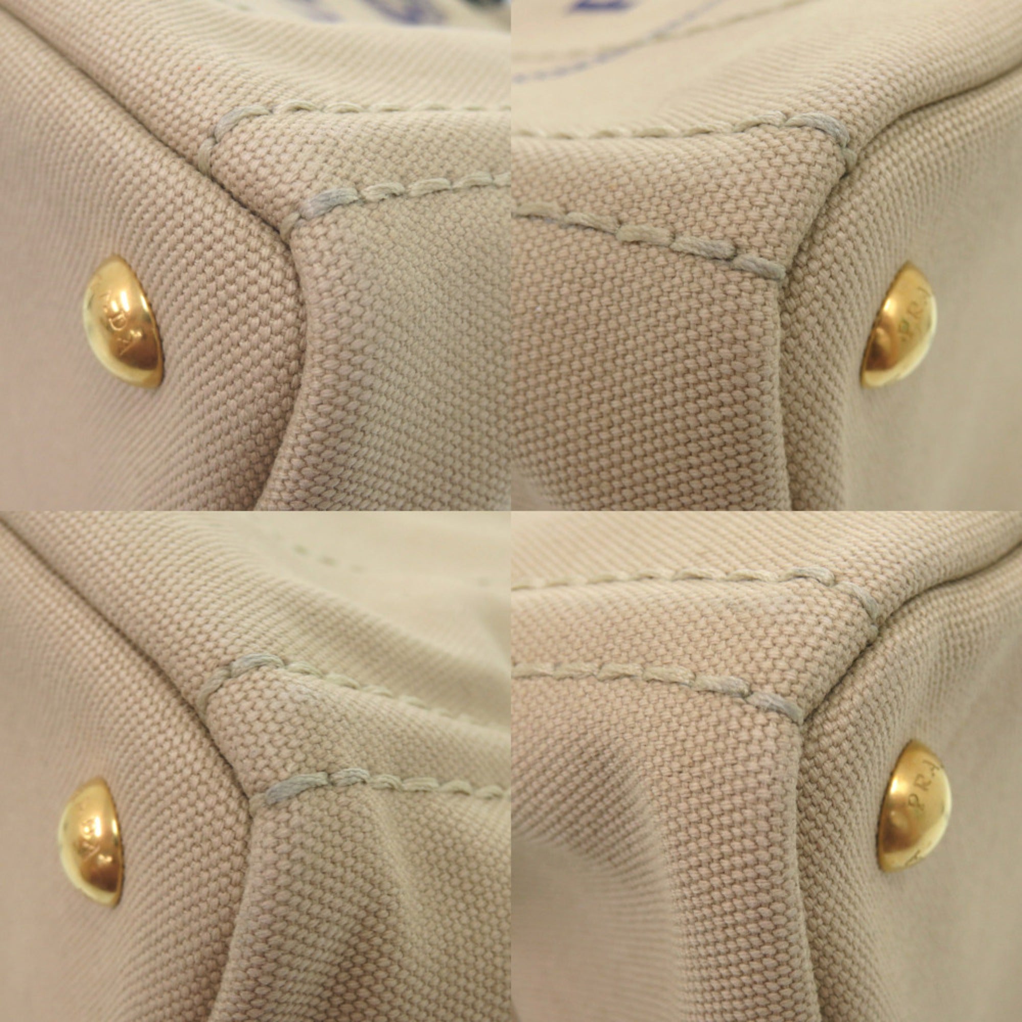 Prada Beige Canvas Tote Bag