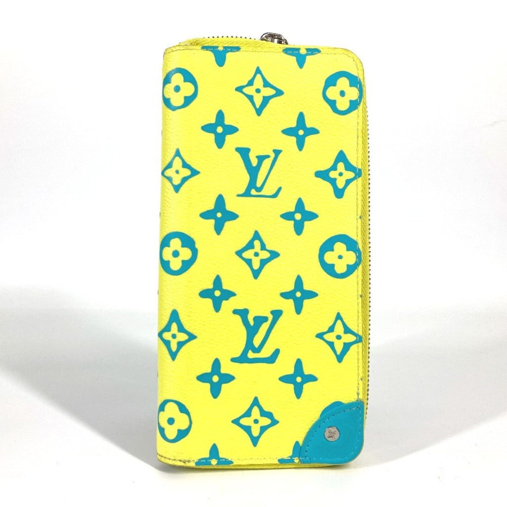 Louis Vuitton Monogram Blue Yellow Monogram Leather Long Wallet