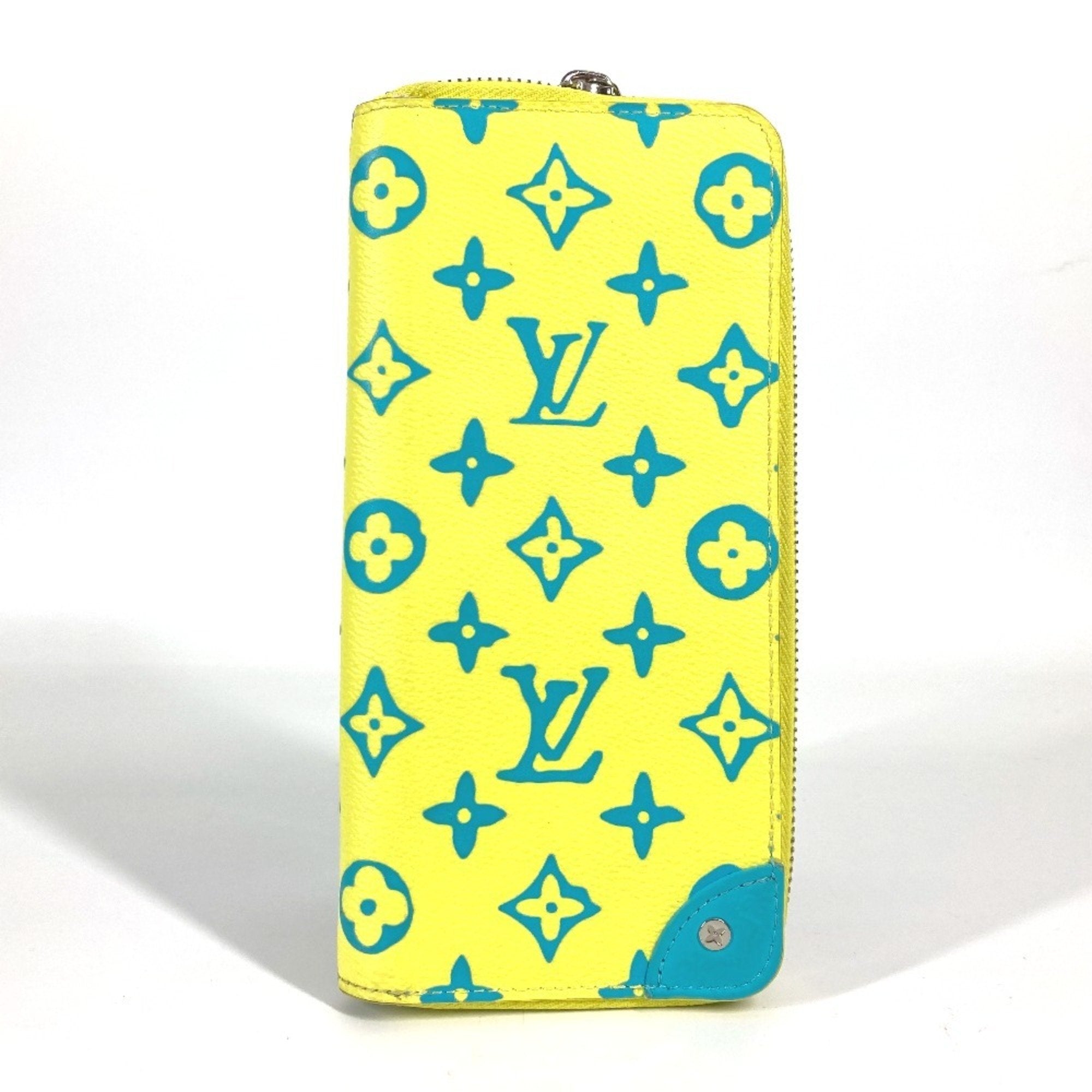 Louis Vuitton Monogram Blue Yellow Monogram Leather Long Wallet