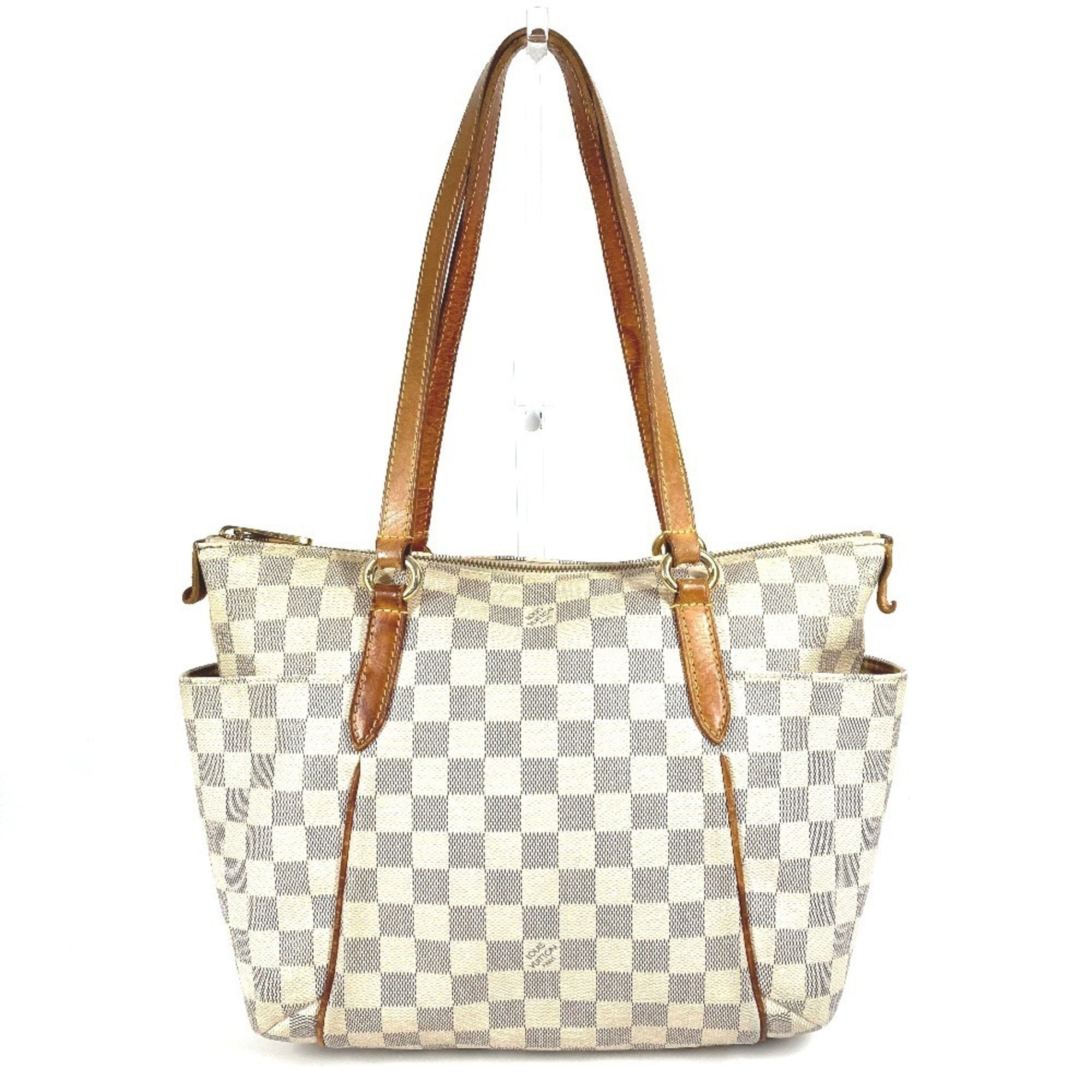 Louis Vuitton Galle White Yellow Damier Azur Shoulder Bag Tote Bag
