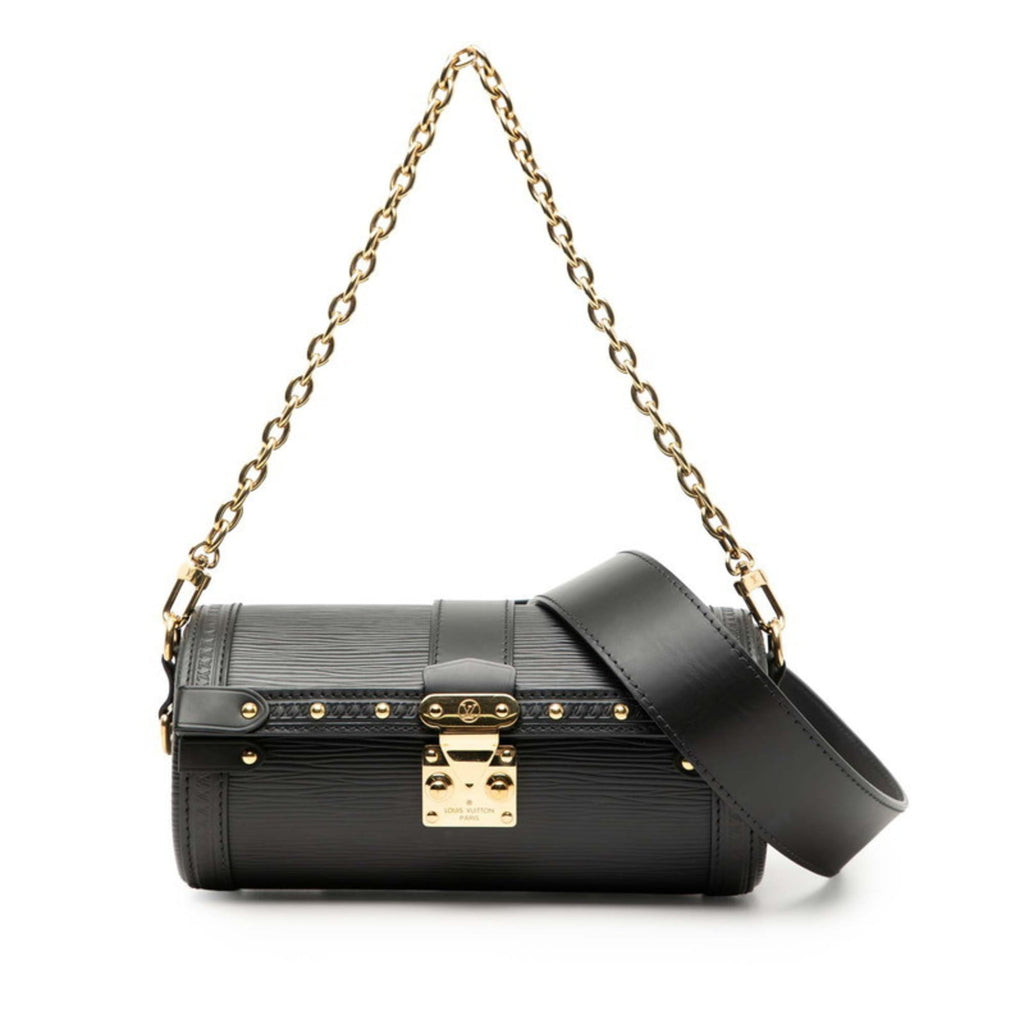 Louis Vuitton Black Noir Leather Handbag Shoulder Bag