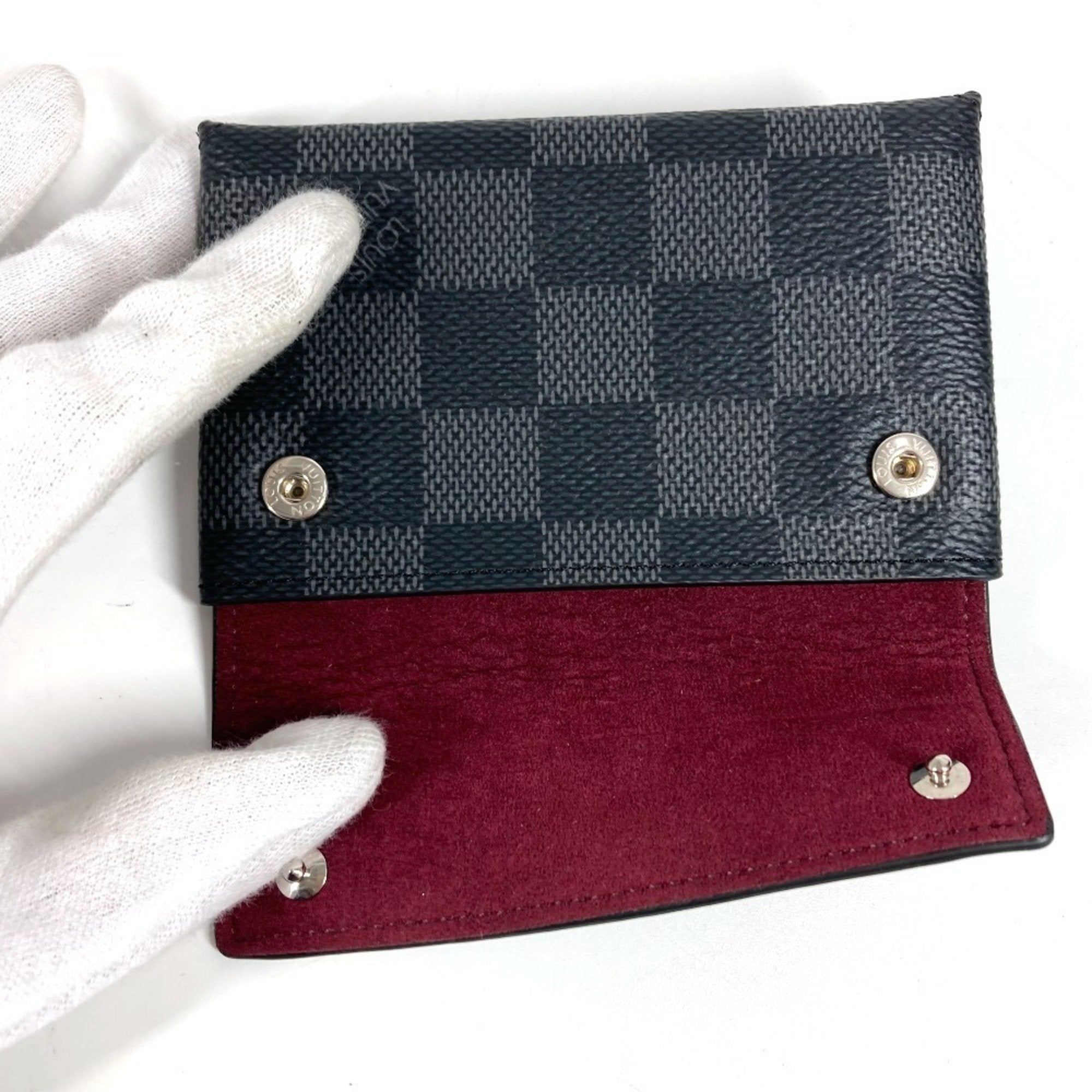 Louis Vuitton Black Blue Damier Graphite Clutch Bag Pouch