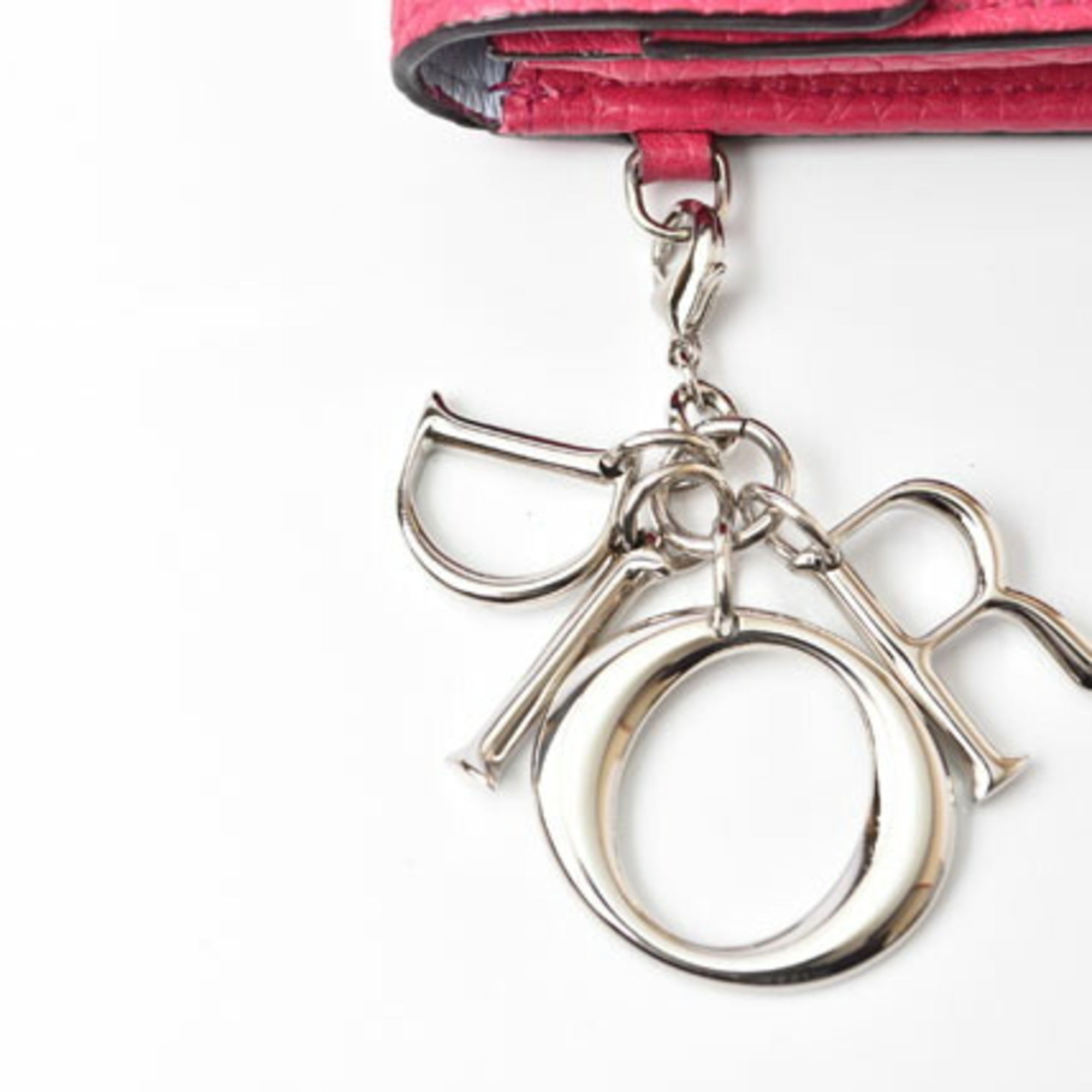 Christian Dior Diorissimo Light Blue Rose Pink Leather Long Wallet (Bi-Fold) (Pre-Owned)