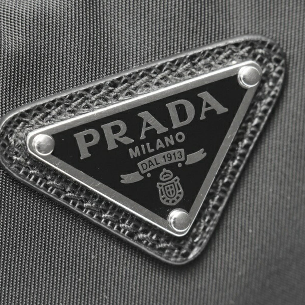 Prada Black Nylon Leather Pouch