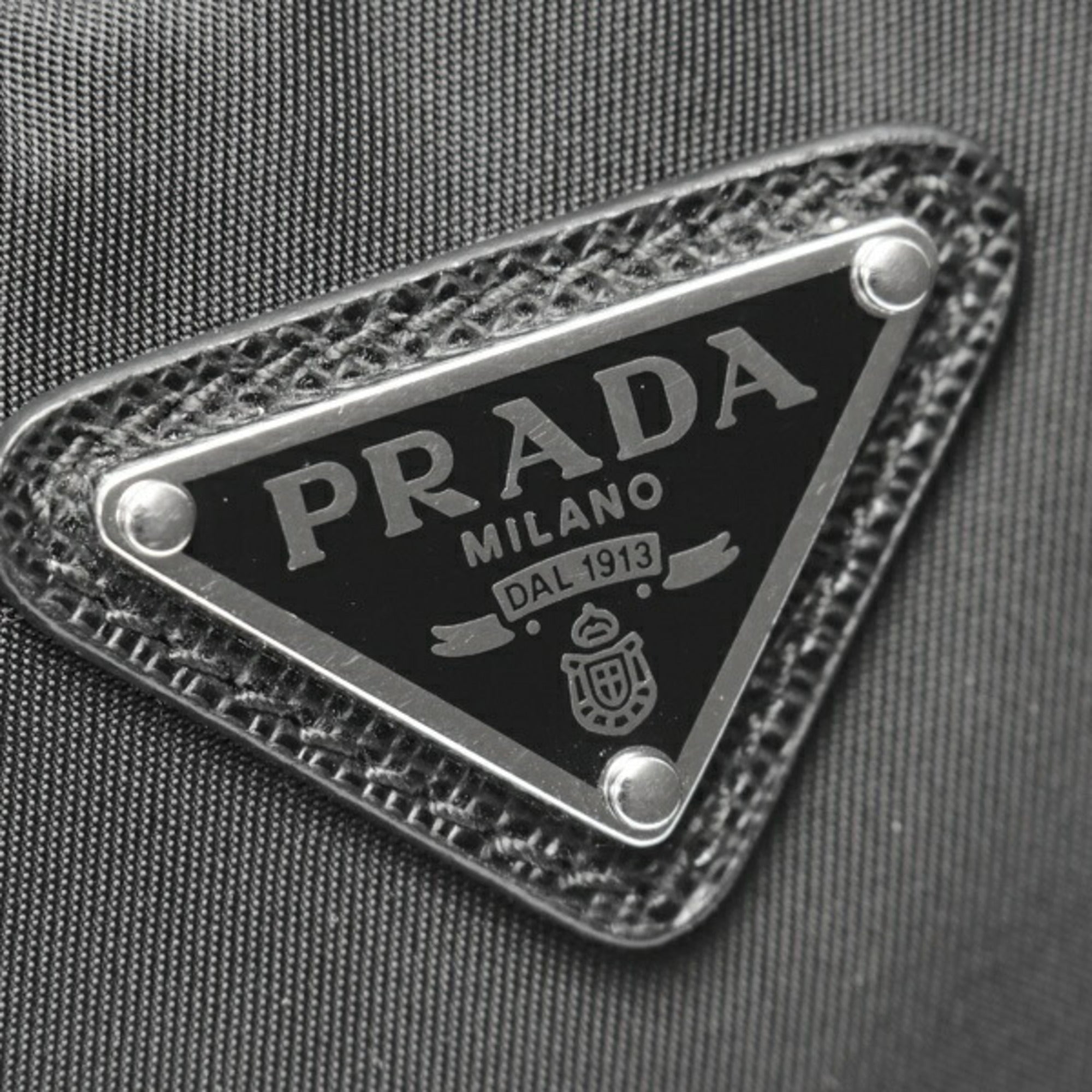 Prada Black Nylon Leather Pouch