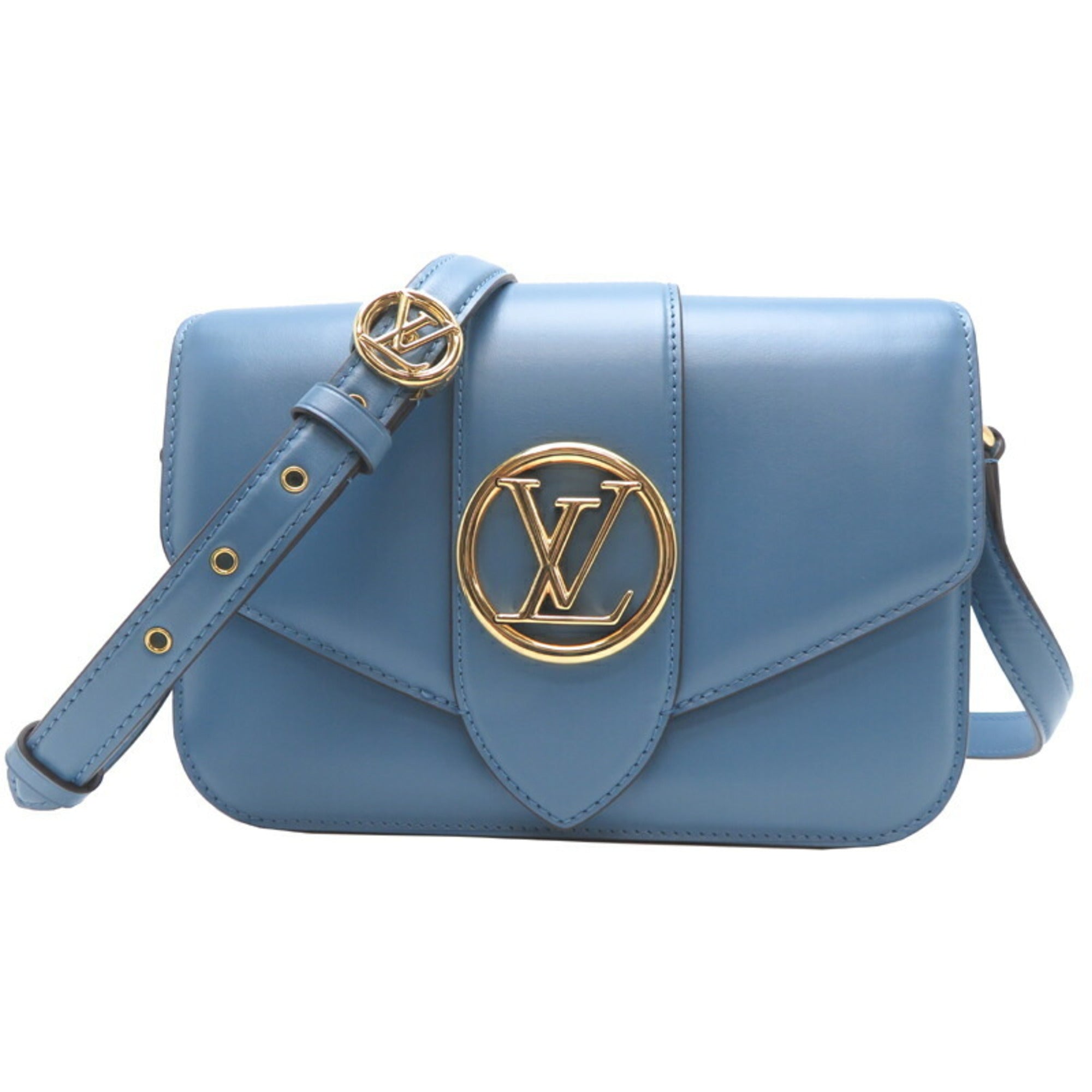 Louis Vuitton Blue Leather Shoulder Bag