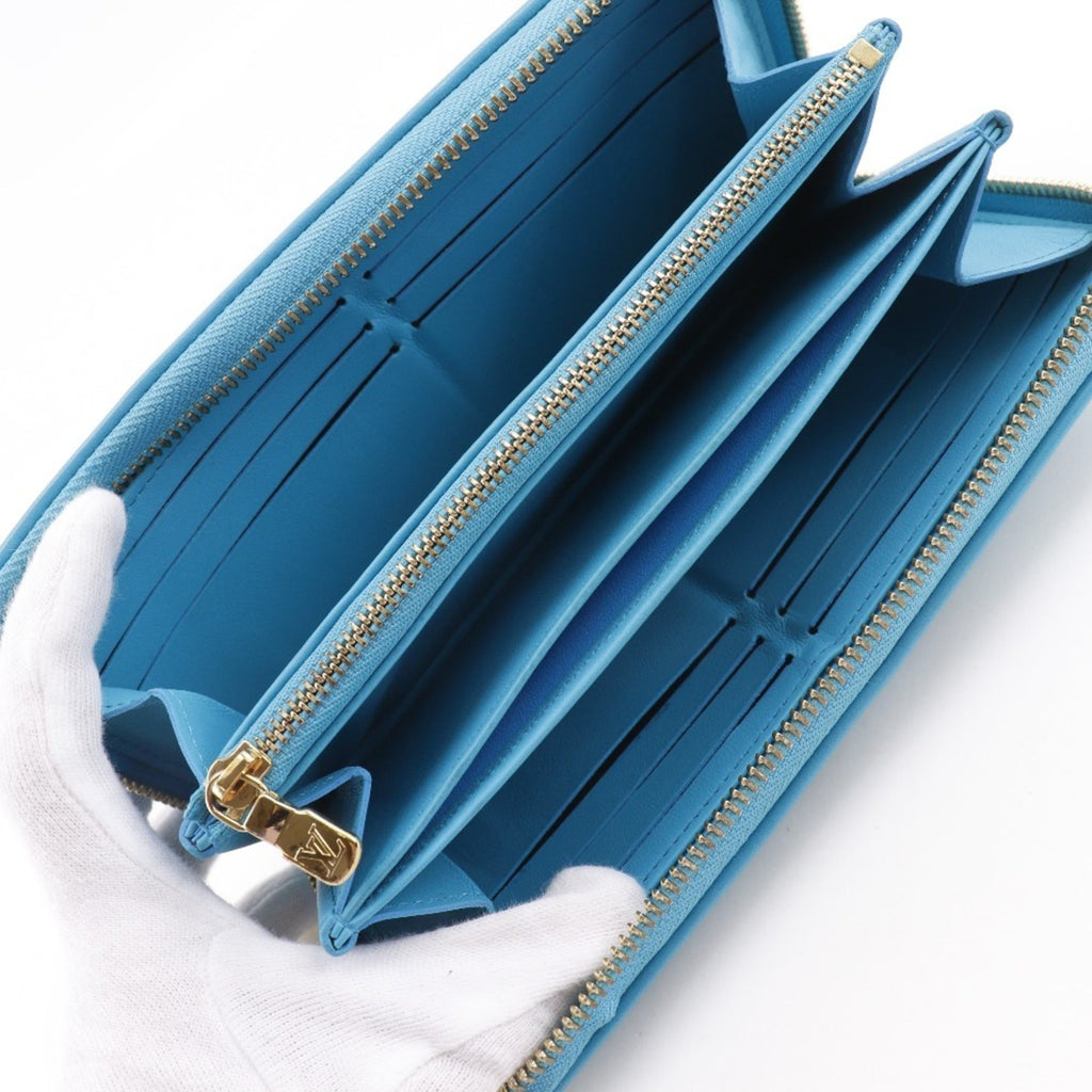 Louis Vuitton Blue Turquoise Leather Long Wallet