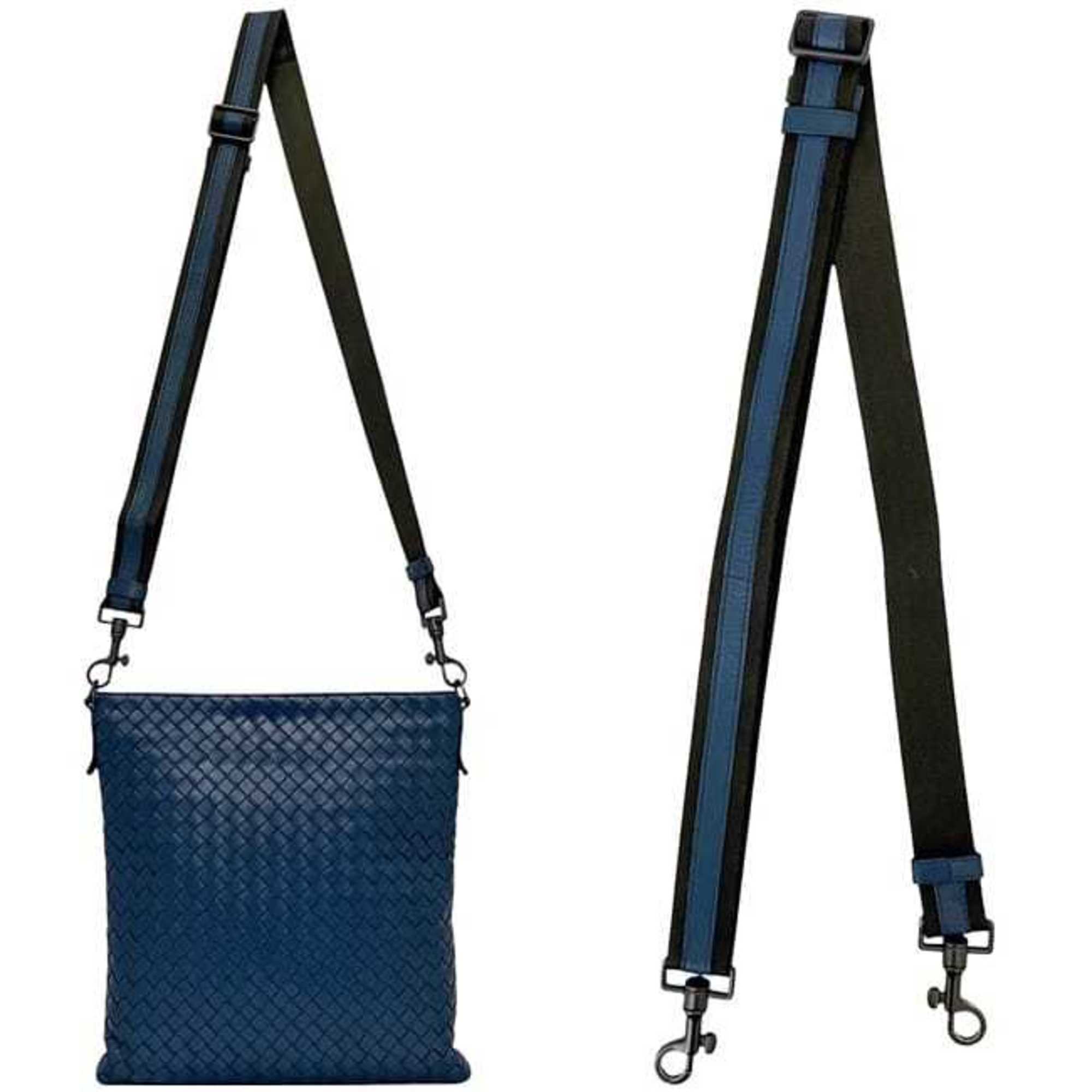 Bottega Veneta Blue Intrecciato Shoulder Bag