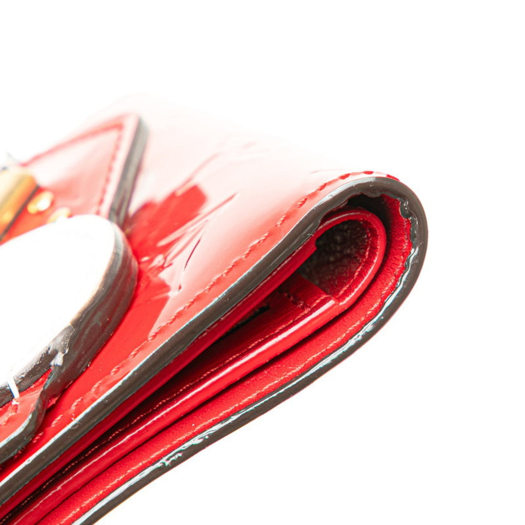 Louis Vuitton Cerise Monogram Red Color Leather Bill Wallet (Tri-Fold)