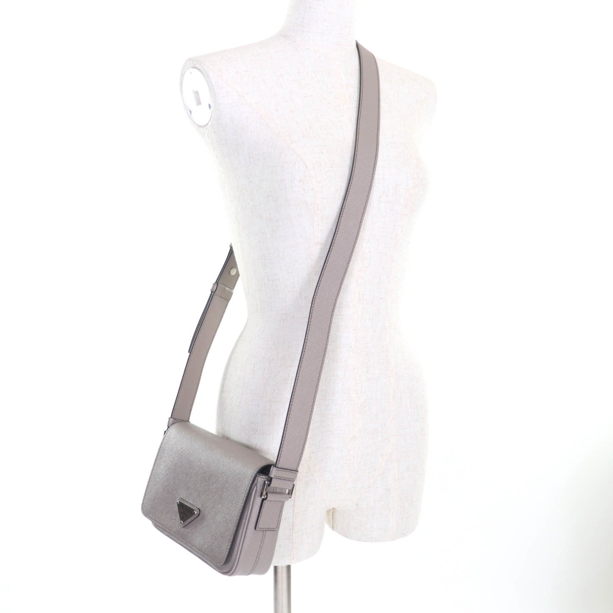 Prada Beige Leather Shoulder Bag