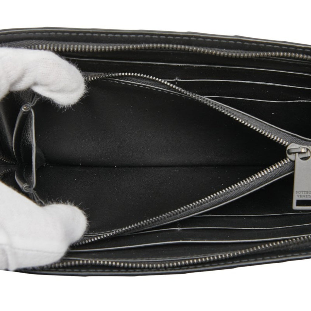 Bottega Veneta Black Leather Long Wallet (Bi-Fold)