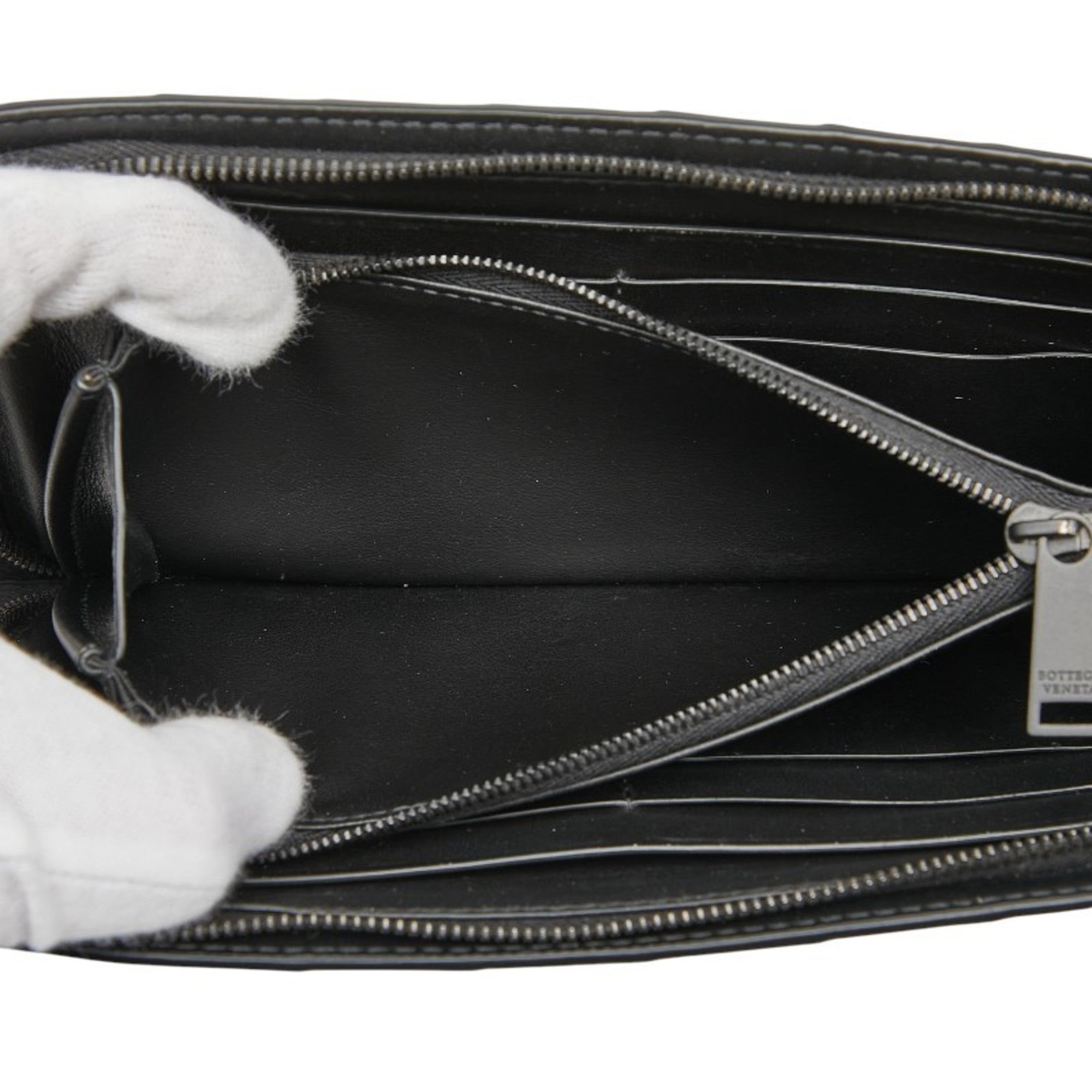 Bottega Veneta Black Leather Long Wallet (Bi-Fold)