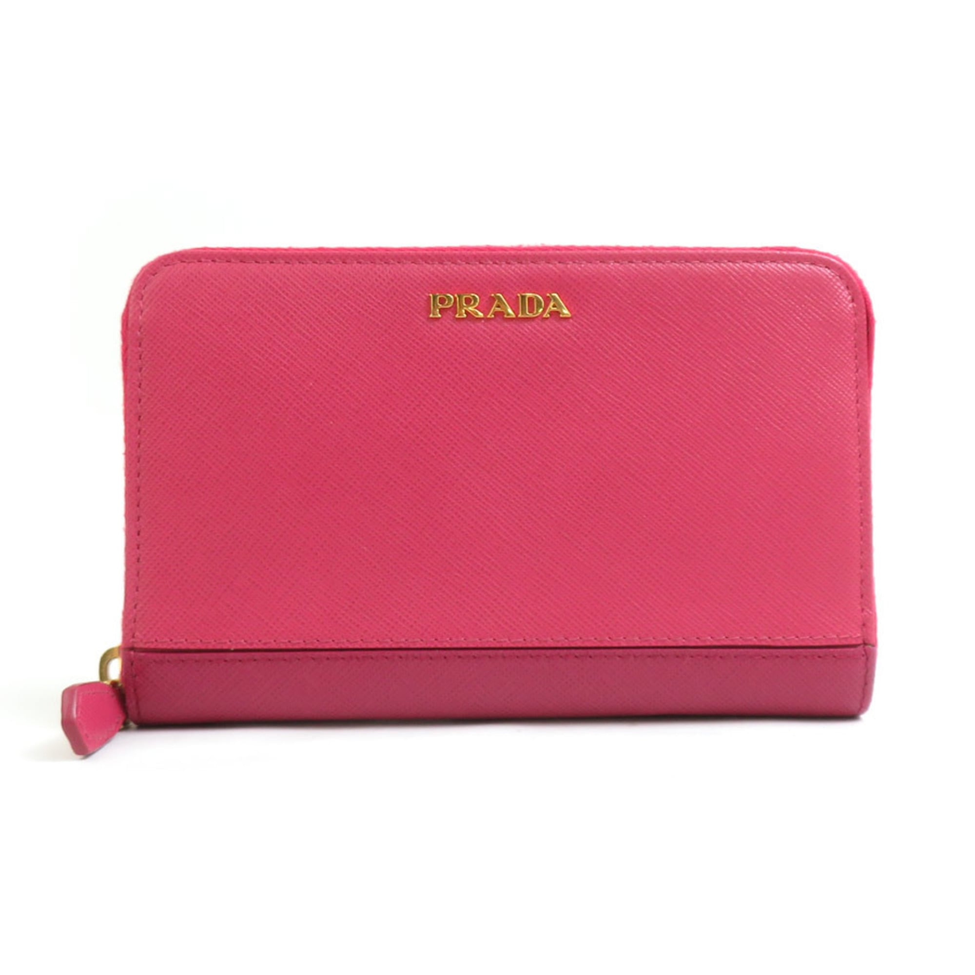 Prada Pink Leather Coin Purse/Coin Case