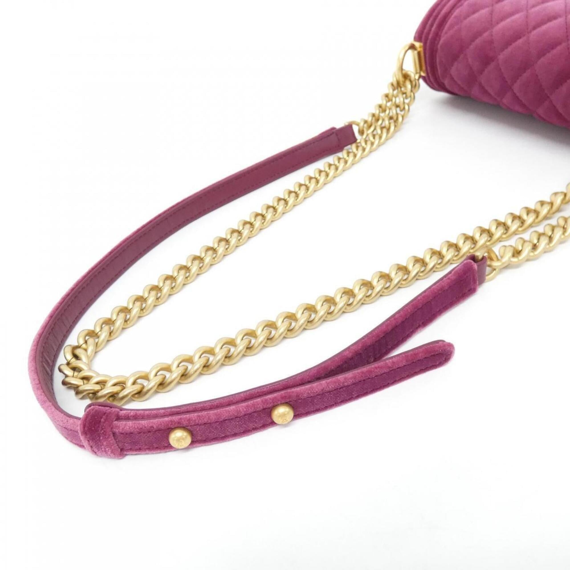 Chanel Purple Velvet Shoulder Bag