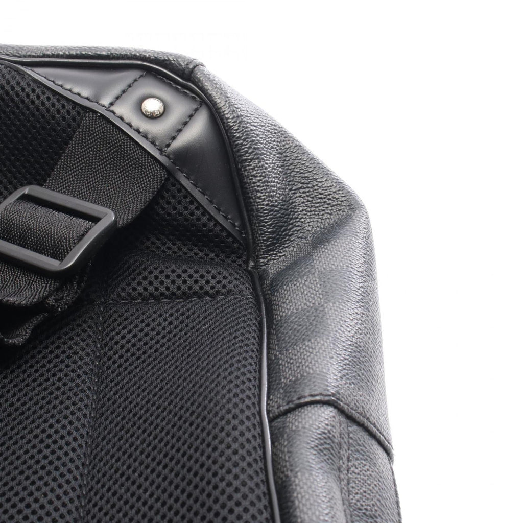 Louis Vuitton Black Coated Canvas Leather Backpack